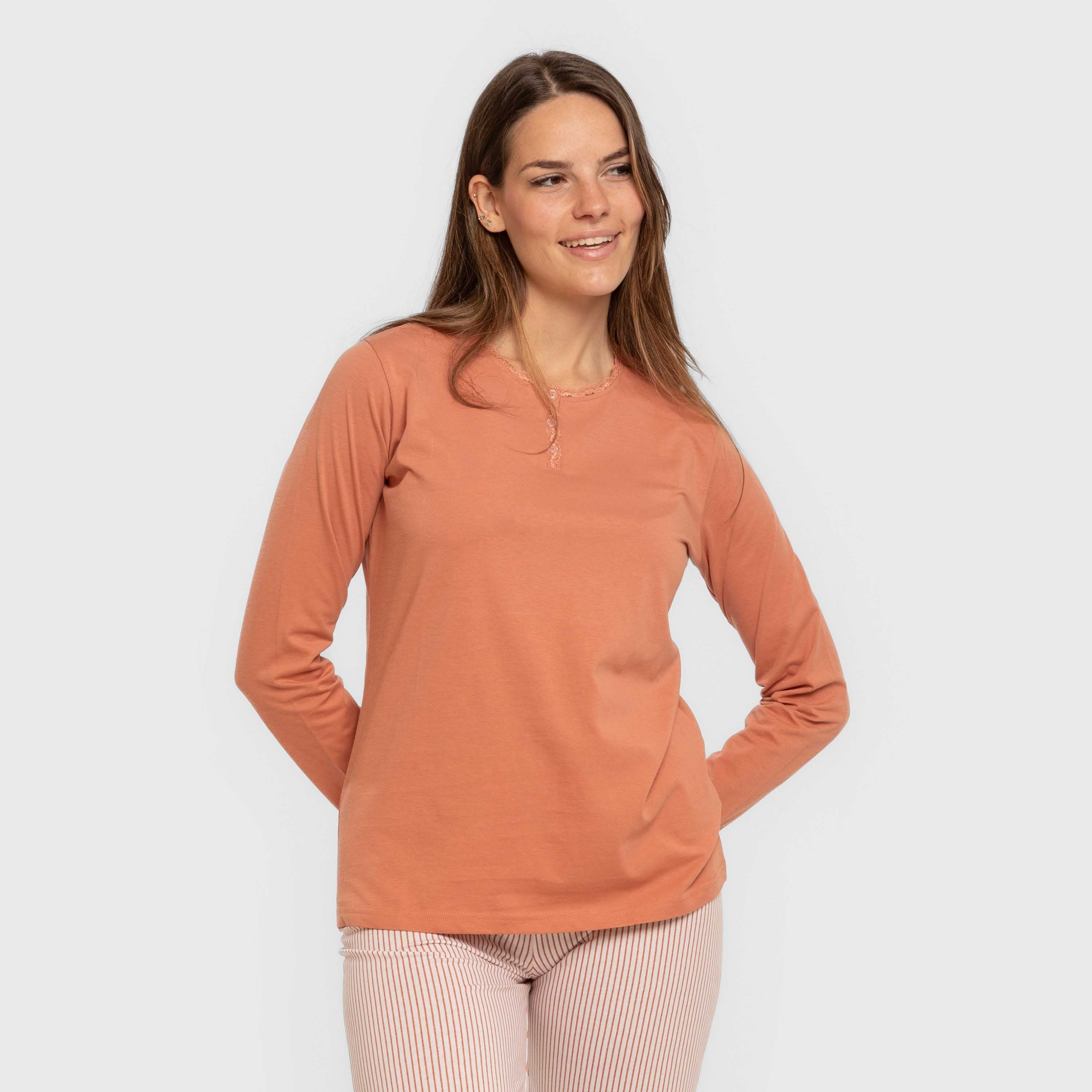 Pijama largo algodón Raya Mozarabe caldera