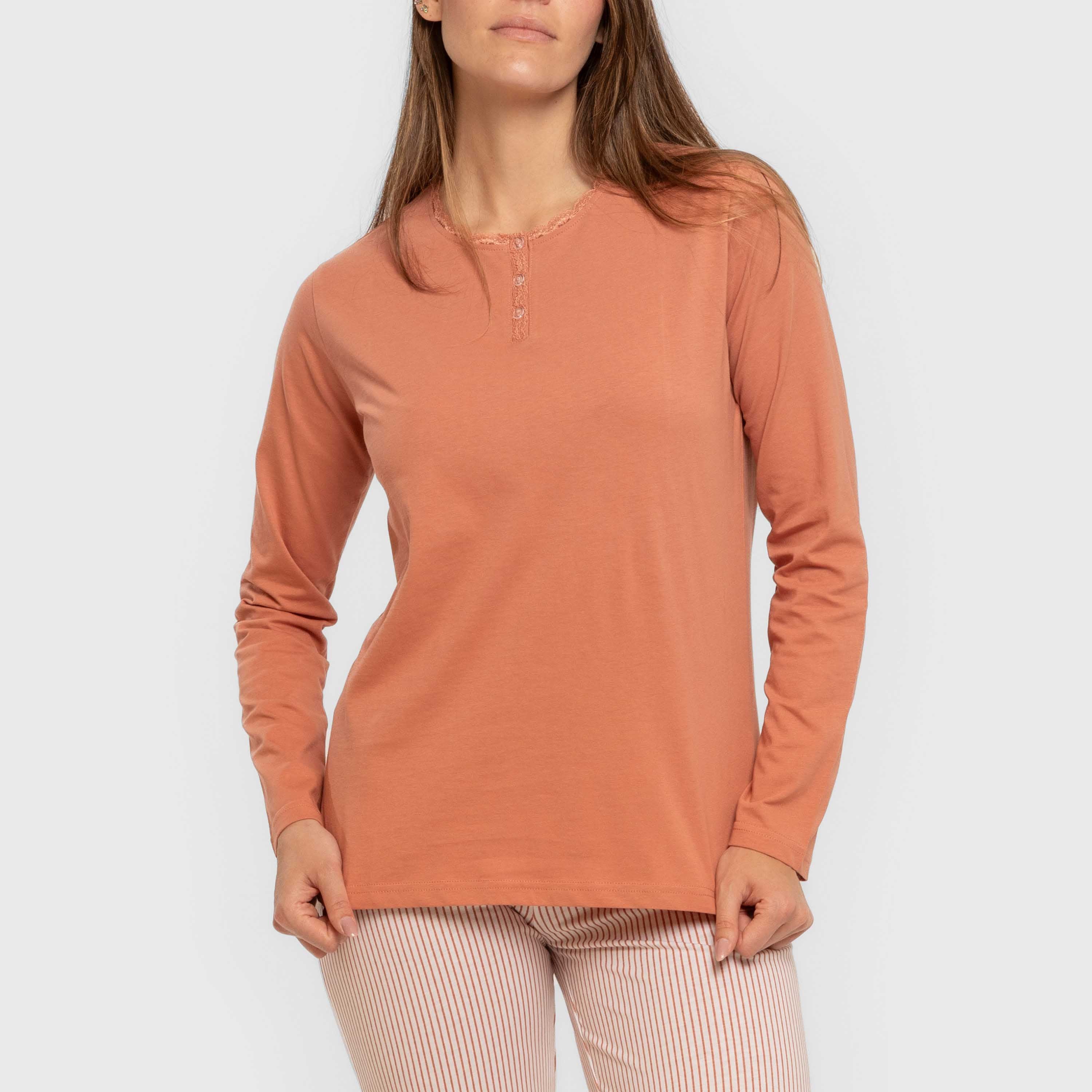 Pijama largo algodón Raya Mozarabe caldera