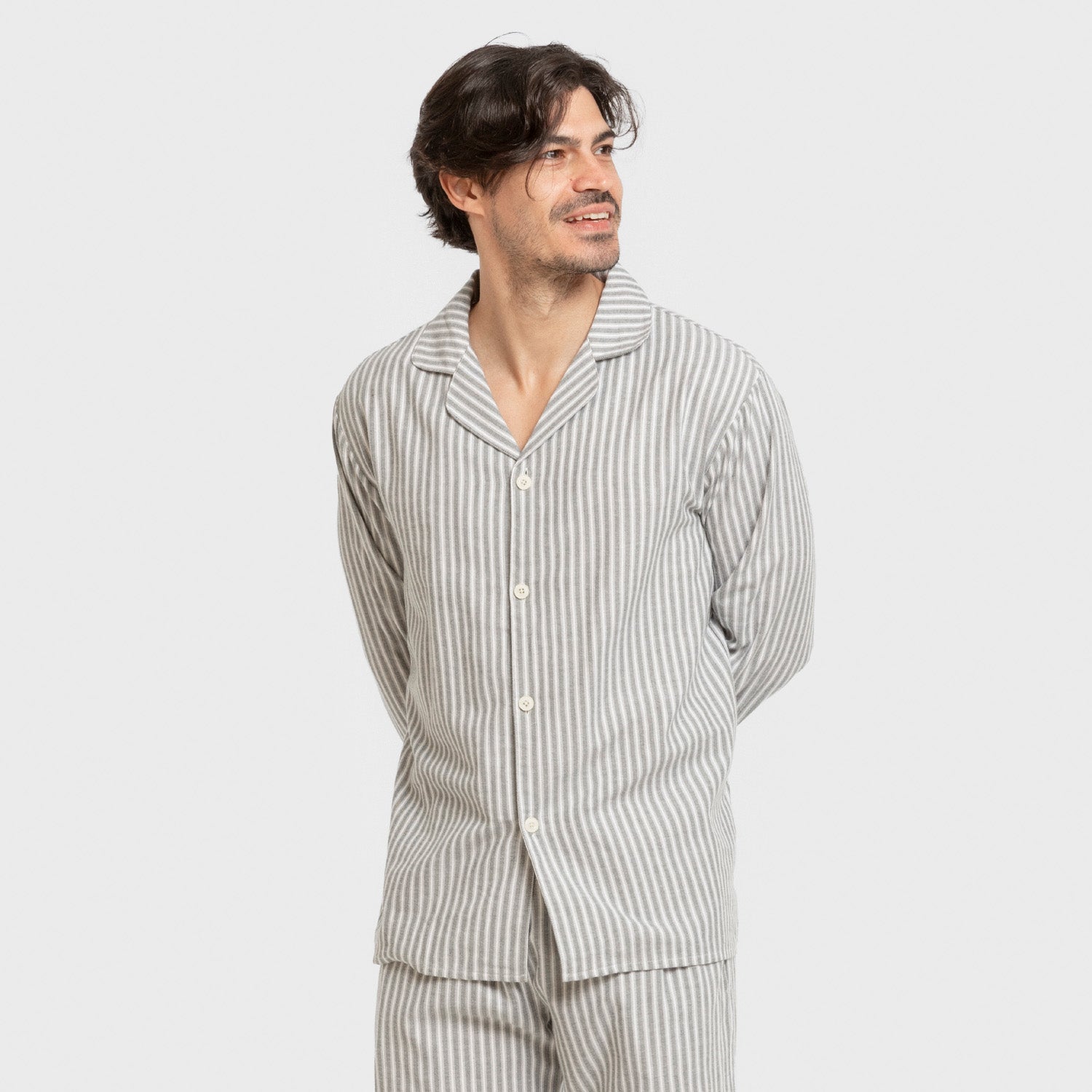 Pijama franela manga larga camisero hombre Raya Ceballos verde