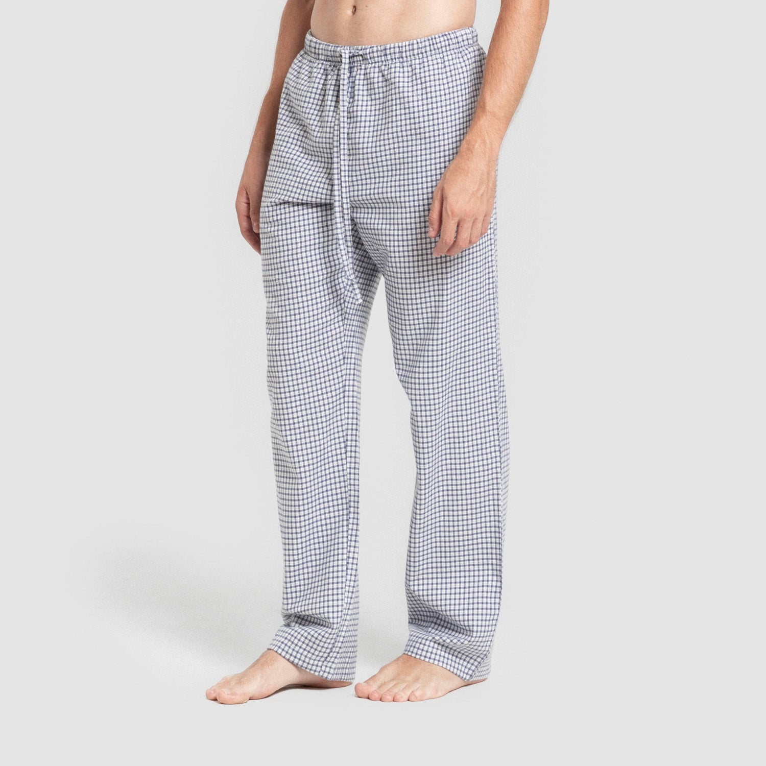 Pijama franela manga larga camisero hombre Cuadro Saul azul