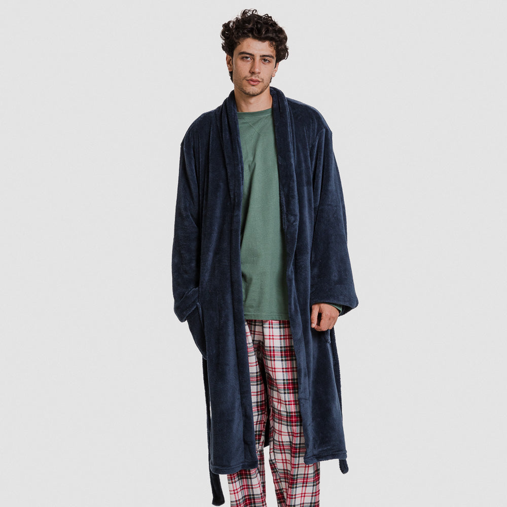 Bata coral hombre lisa