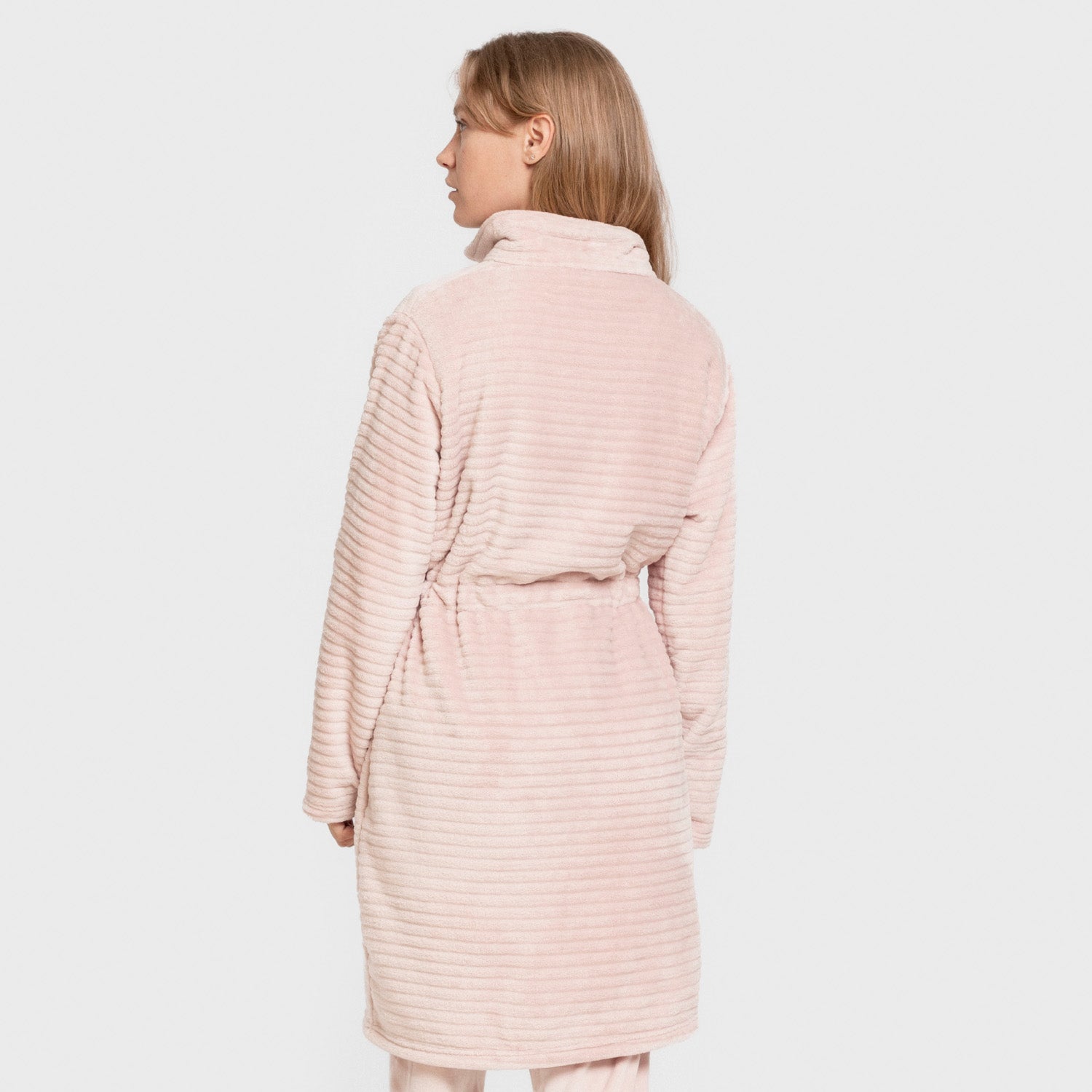 Vestaglia in velluto Raya con zip Rosa Cipria