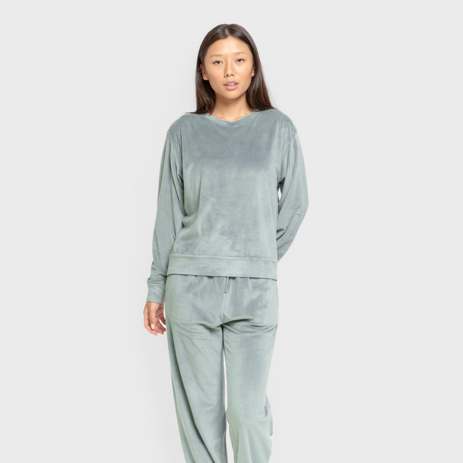 Pijama terciopelo super soft liso Agua Marina