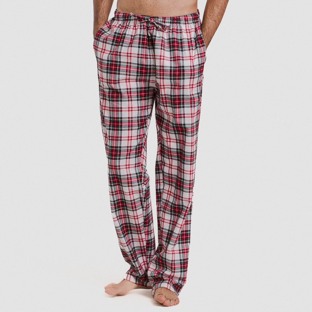 Pijama hombre franela Cuadro Saruma verde botella