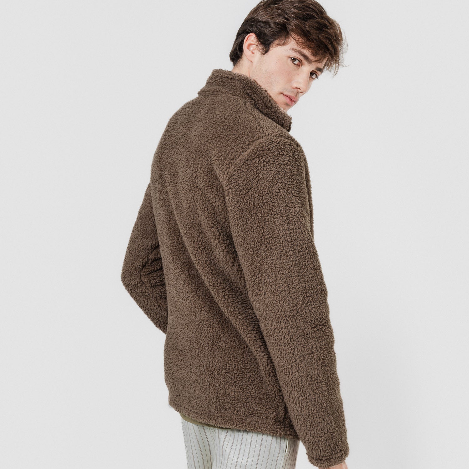 Camisola sherpa lisa para homem