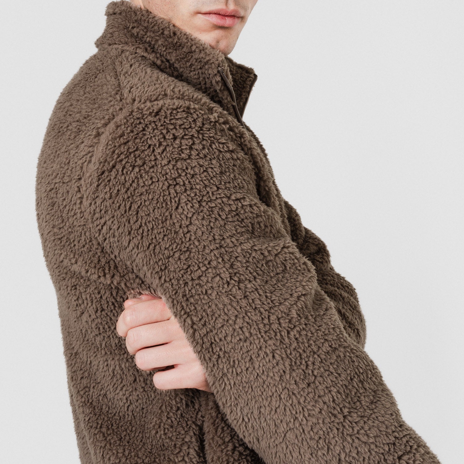 Camisola sherpa lisa para homem