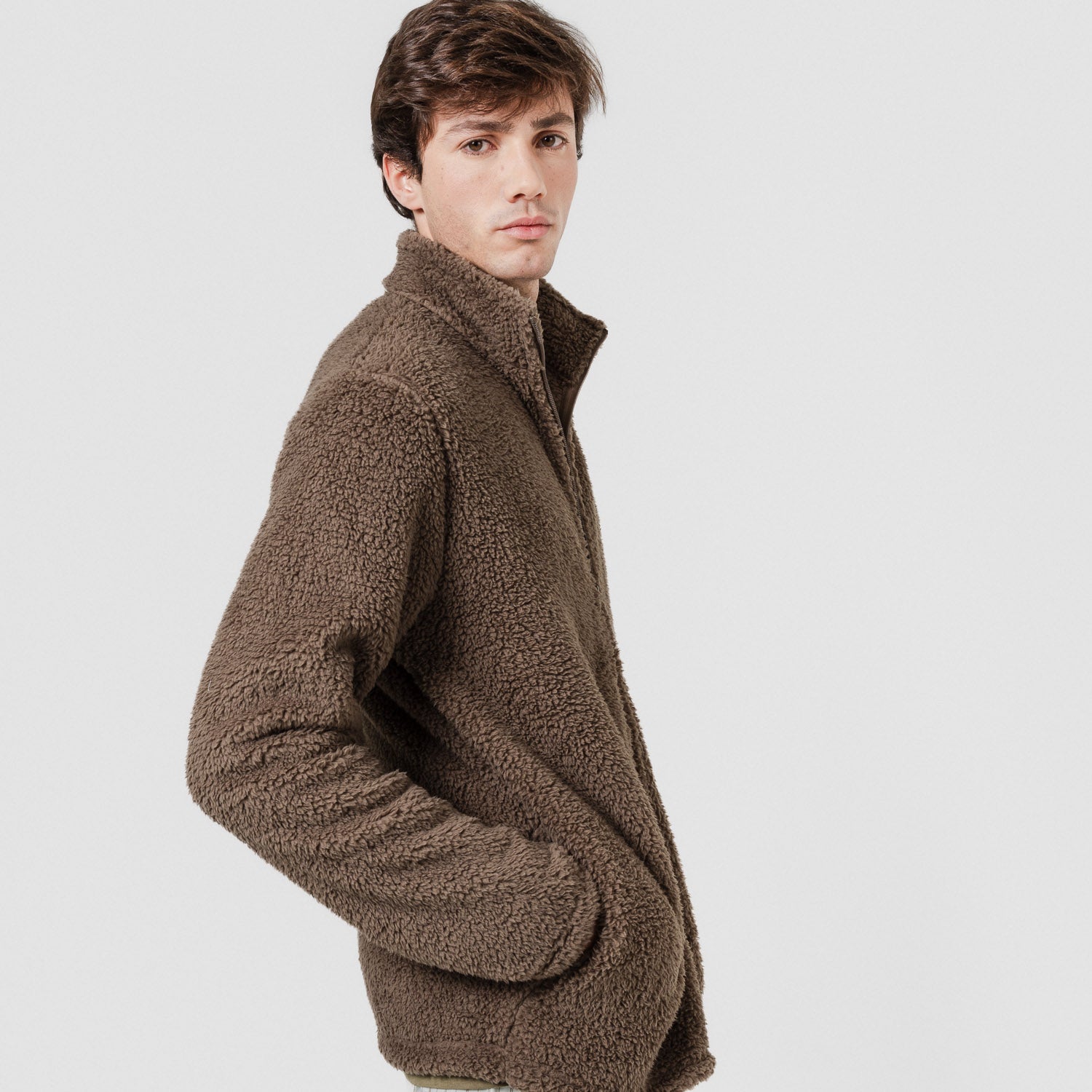 Camisola sherpa lisa para homem