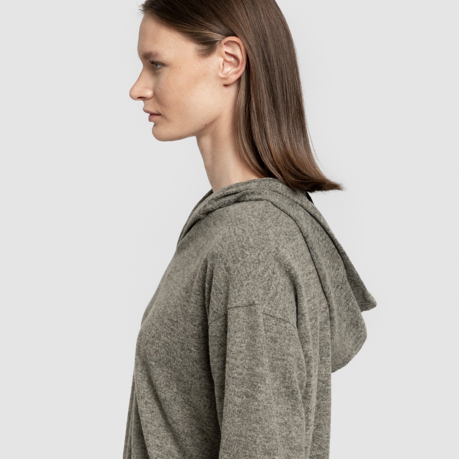 Sudadera capucha new punto extra suave mujer verde