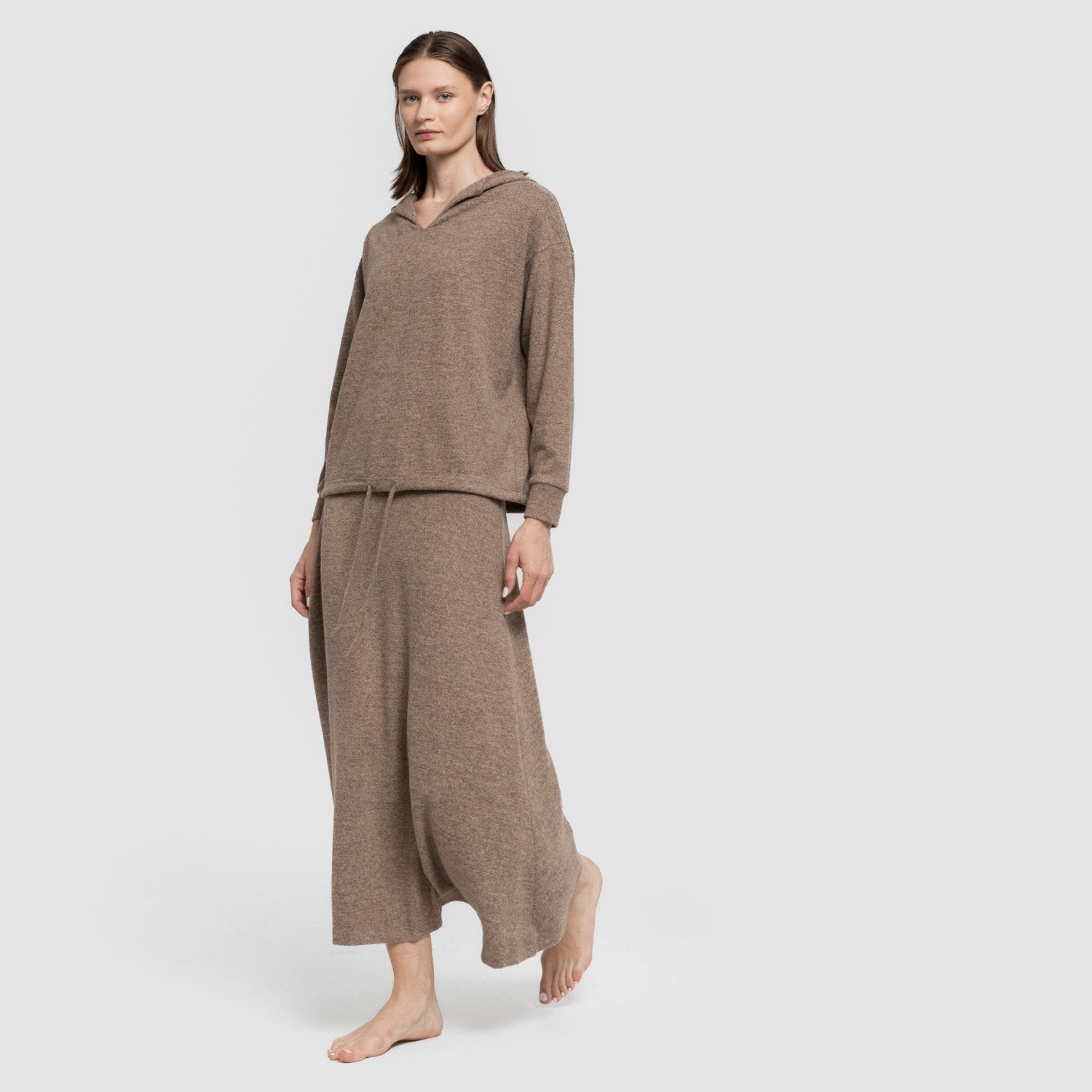 Falda midi evase new punto extra suave