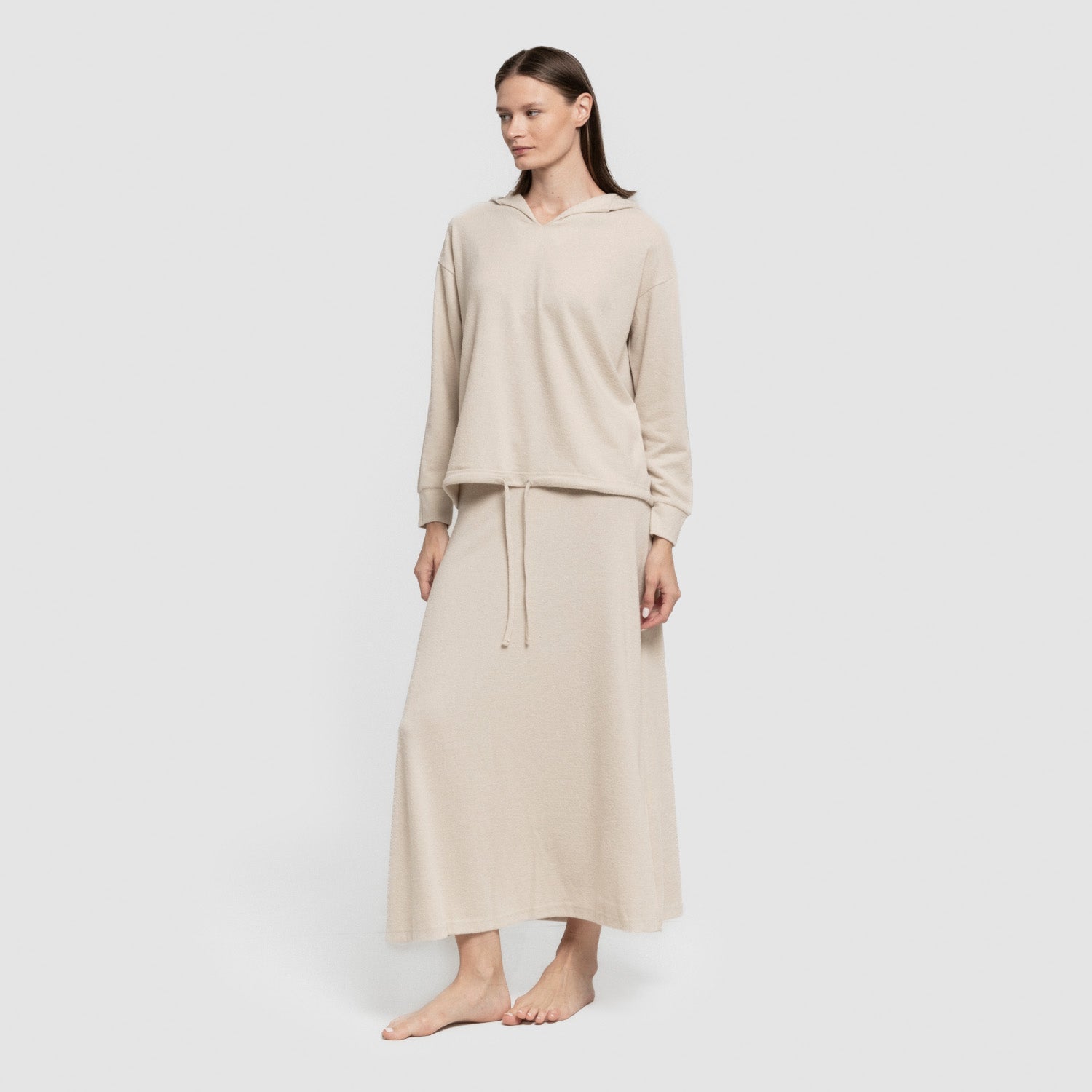 Falda midi evase new punto extra suave