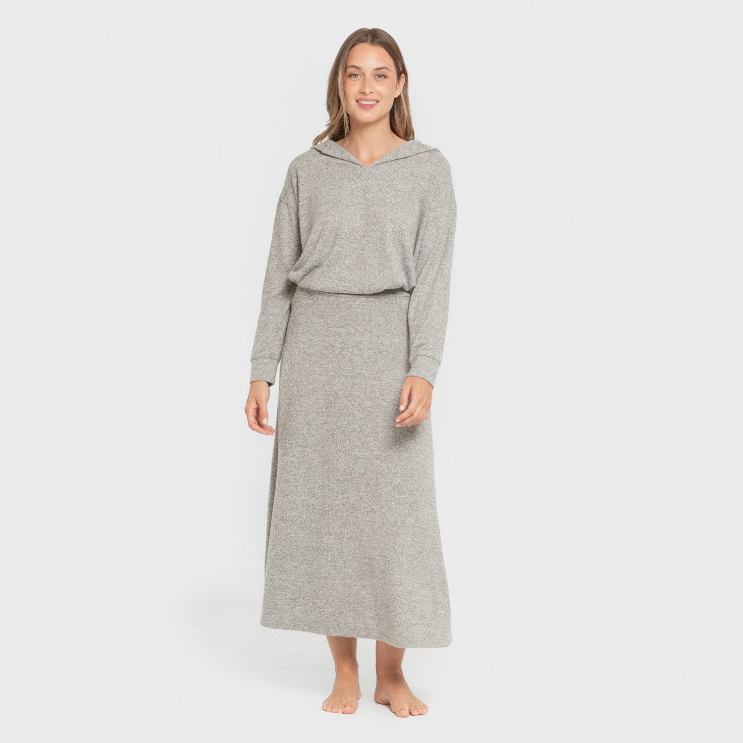 Falda midi evase new punto extra suave