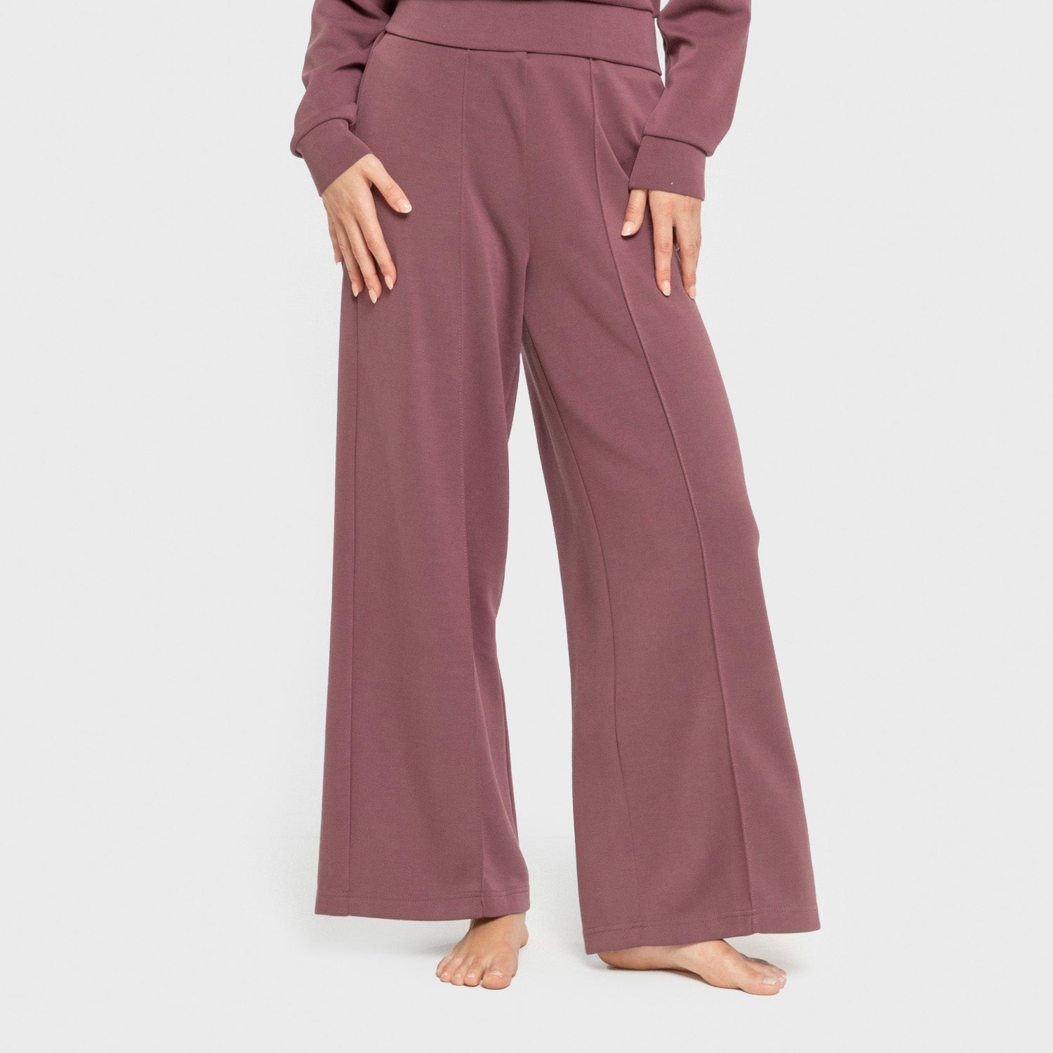 Pantalón largo pinzas estilo modal mujer