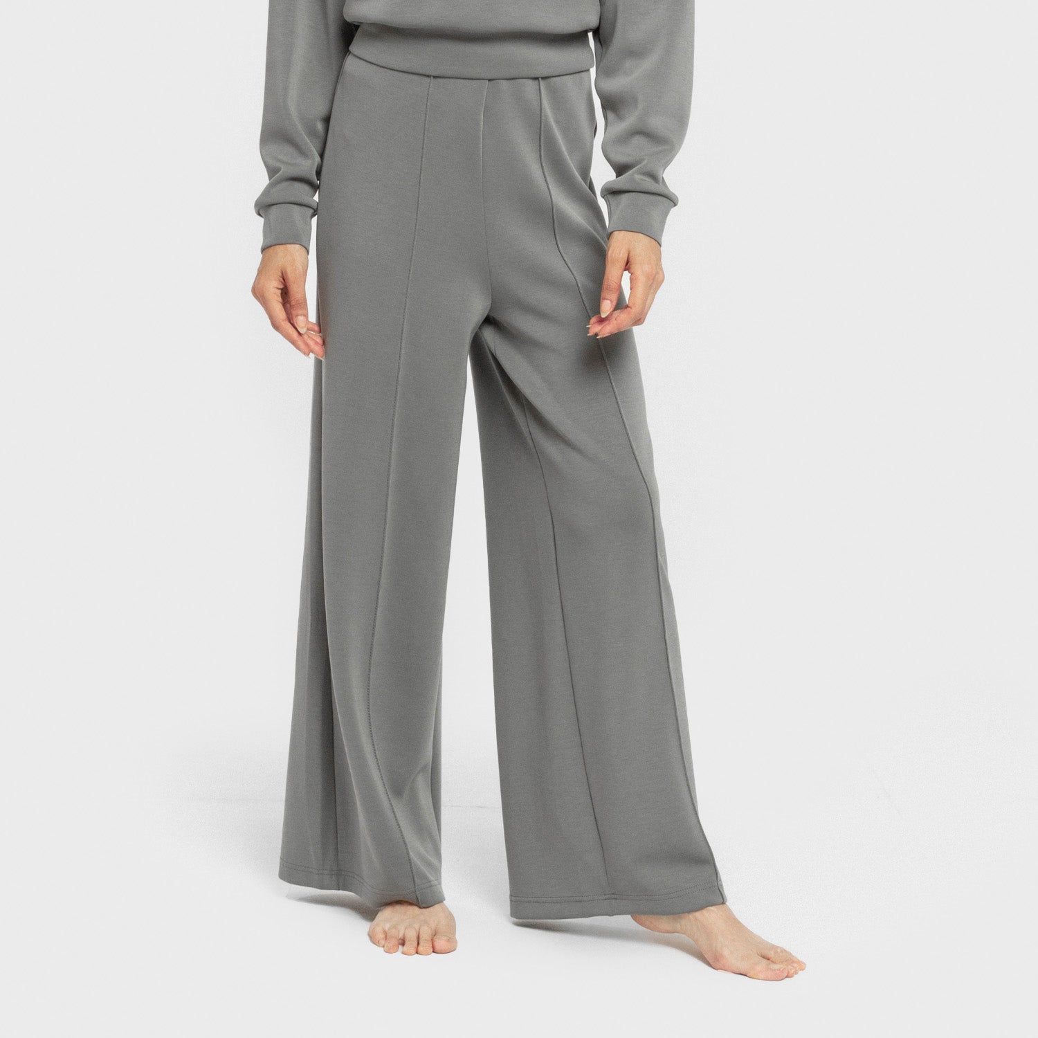 Pantalón largo pinzas estilo modal mujer