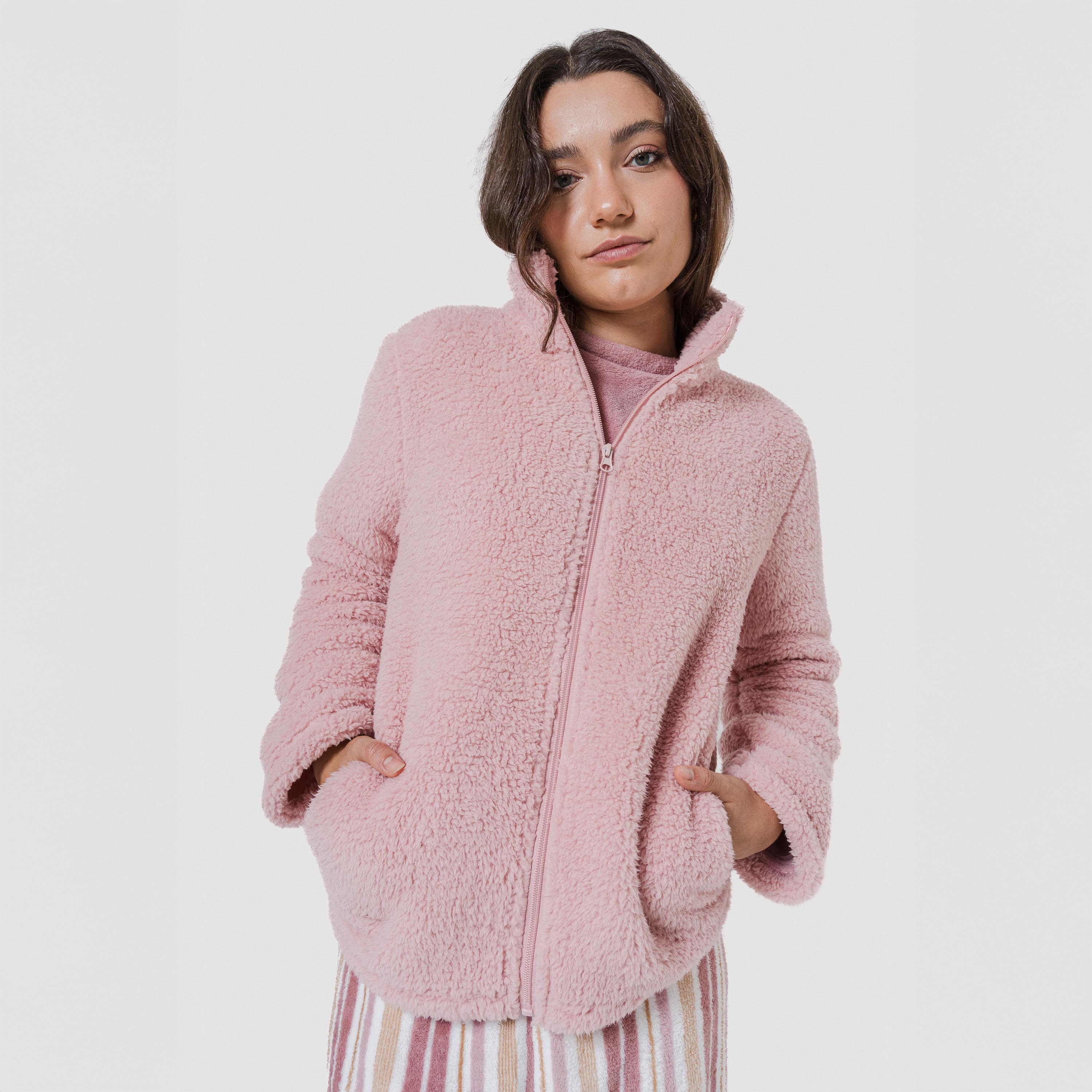 Sudadera Sherpa mujer Rosa