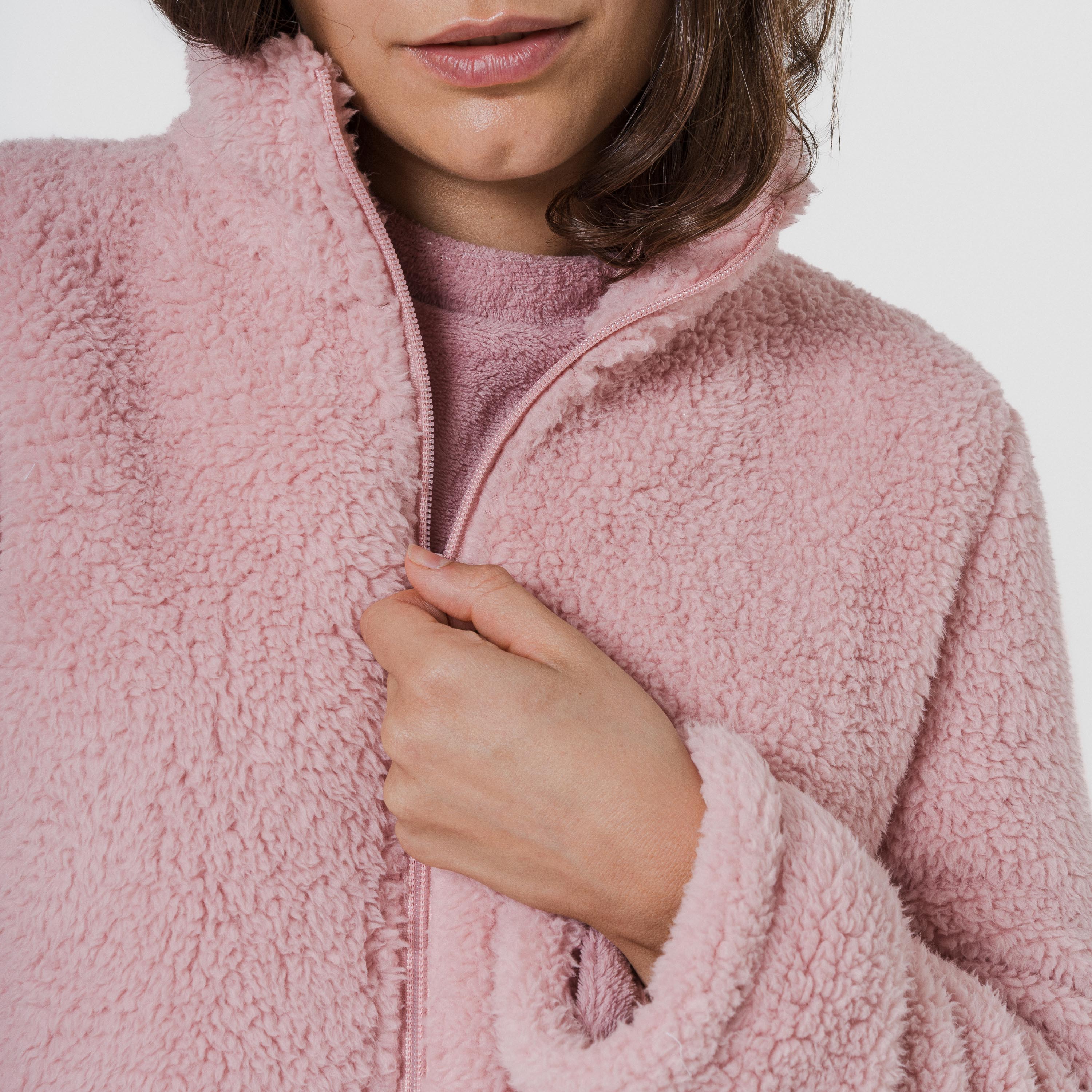 Casaco Sherpa para mulher Rosa