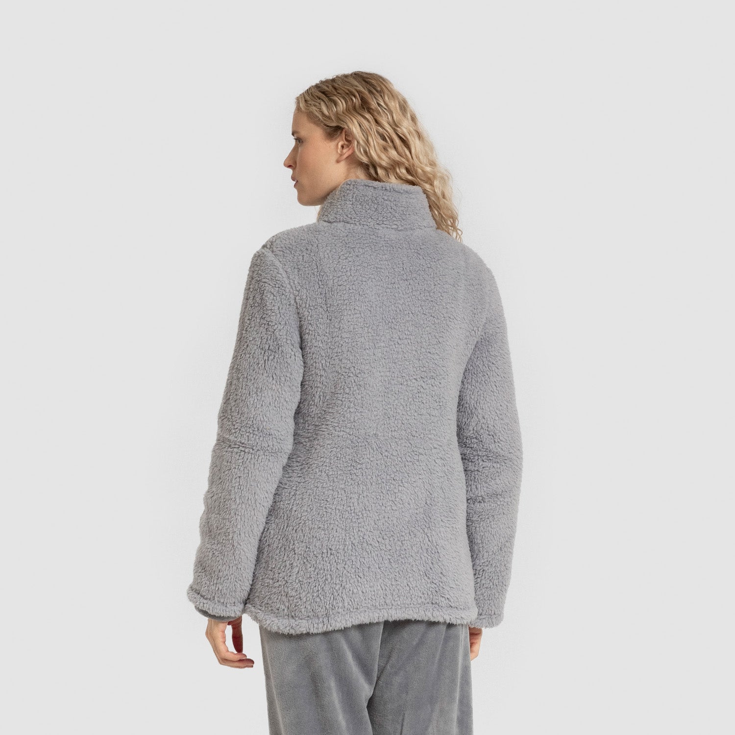 Casaco Sherpa para mulher Azul Índigo