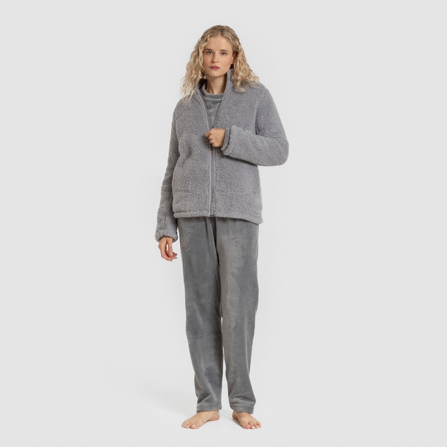 Casaco Sherpa para mulher Azul Índigo