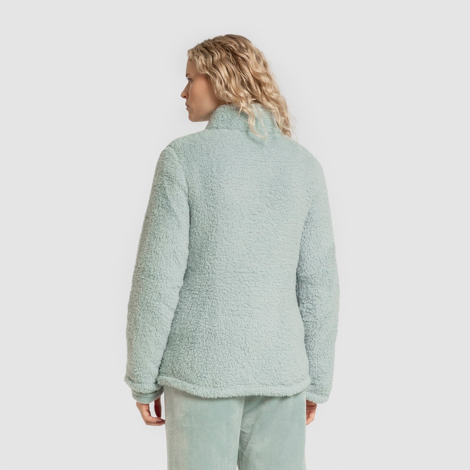 Casaco Sherpa para mulher Verde Tiffany