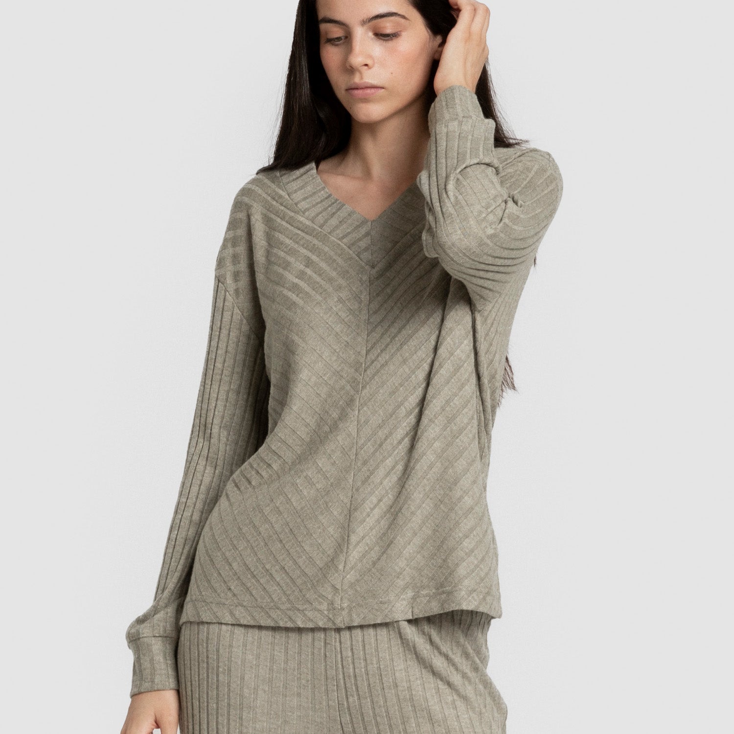 Jersey pico polyamide canalé mujer