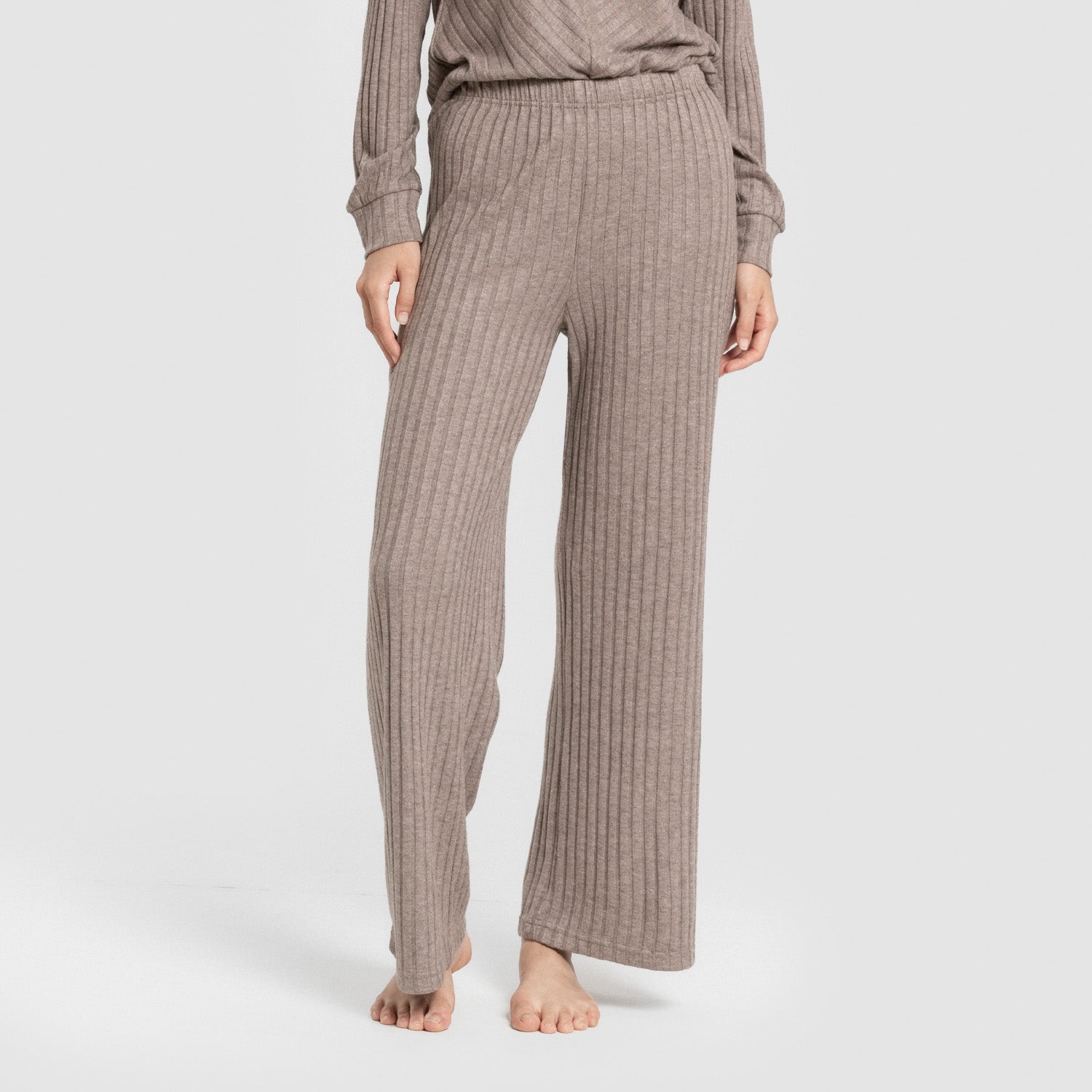 Pantalón largo polyamide canalé mujer