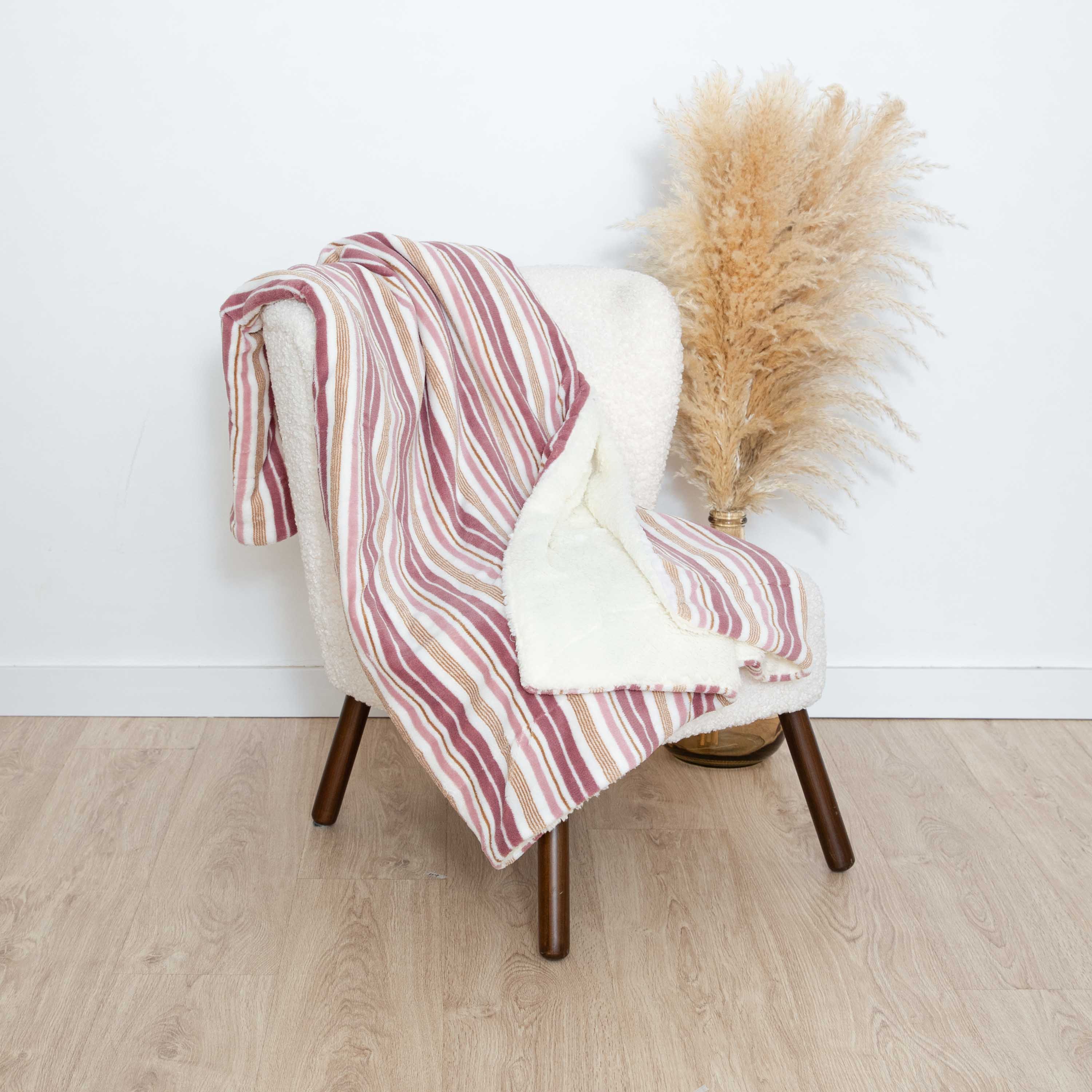 Manta sherpa Raya Calêndula malva rosa