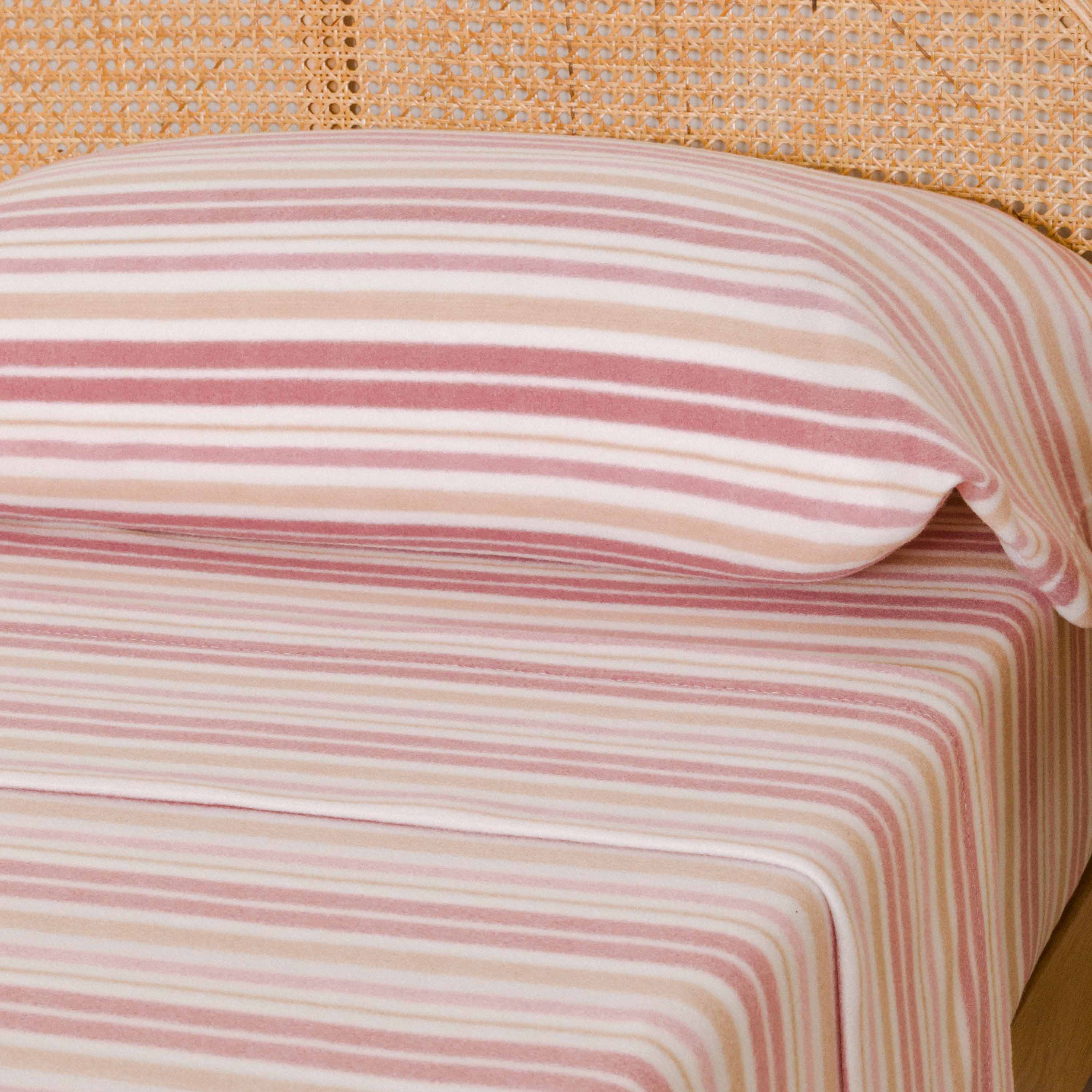 Juego de sábanas pirineo Raya Caléndula malva rosa