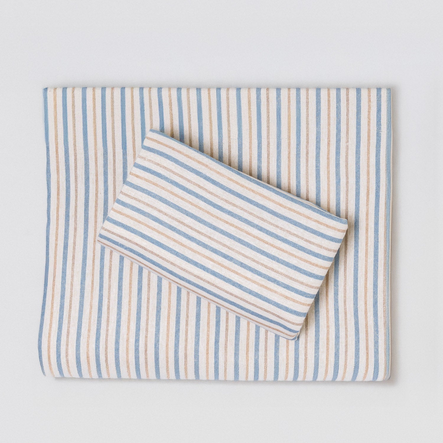 Juego de sábanas franela Raya Benet arena - índigo