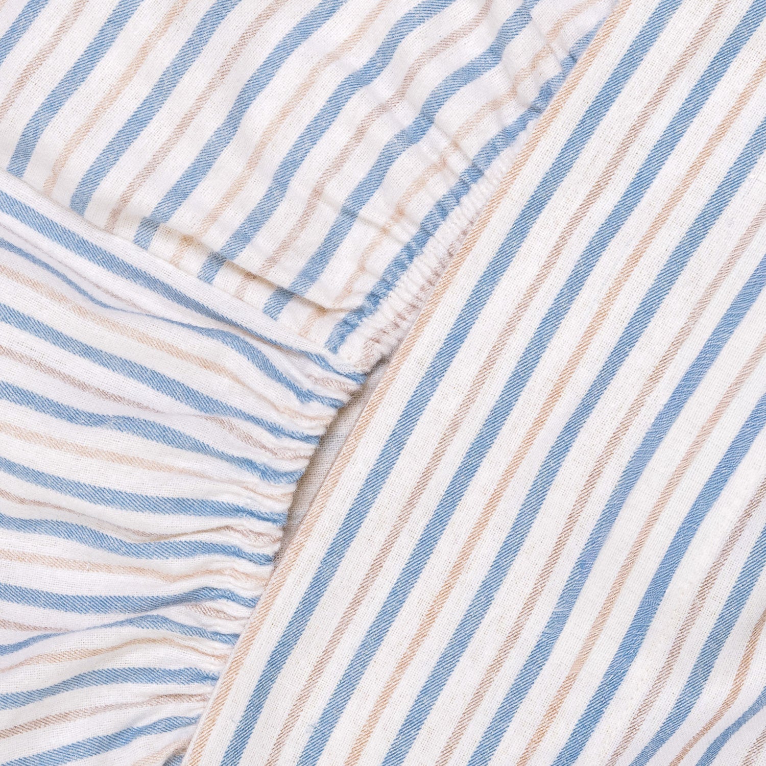 Juego de sábanas franela Raya Benet arena - índigo