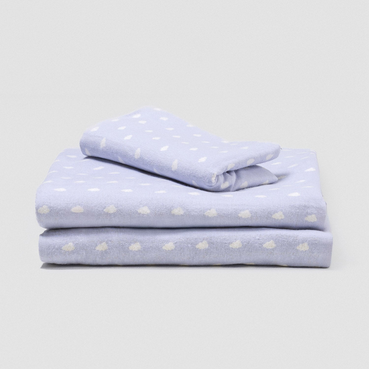 Nubecita light blue flannel sheet set