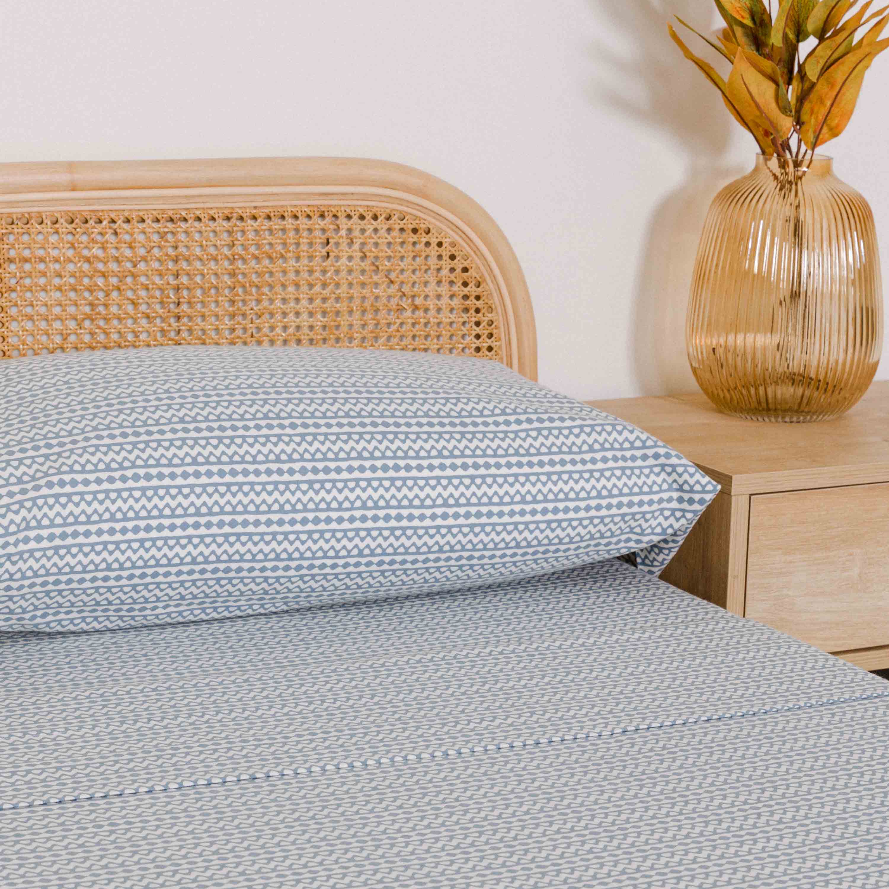 Juego de sábanas franela Etnico indigo