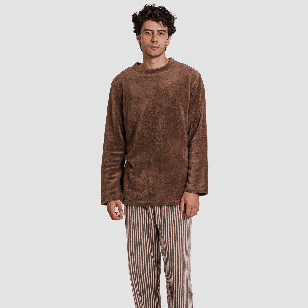 Pijama coral hombre Raya Justin Marrón