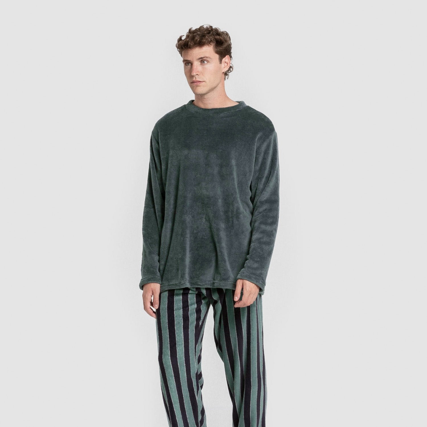 Pijama coral hombre Raya Lamas verde