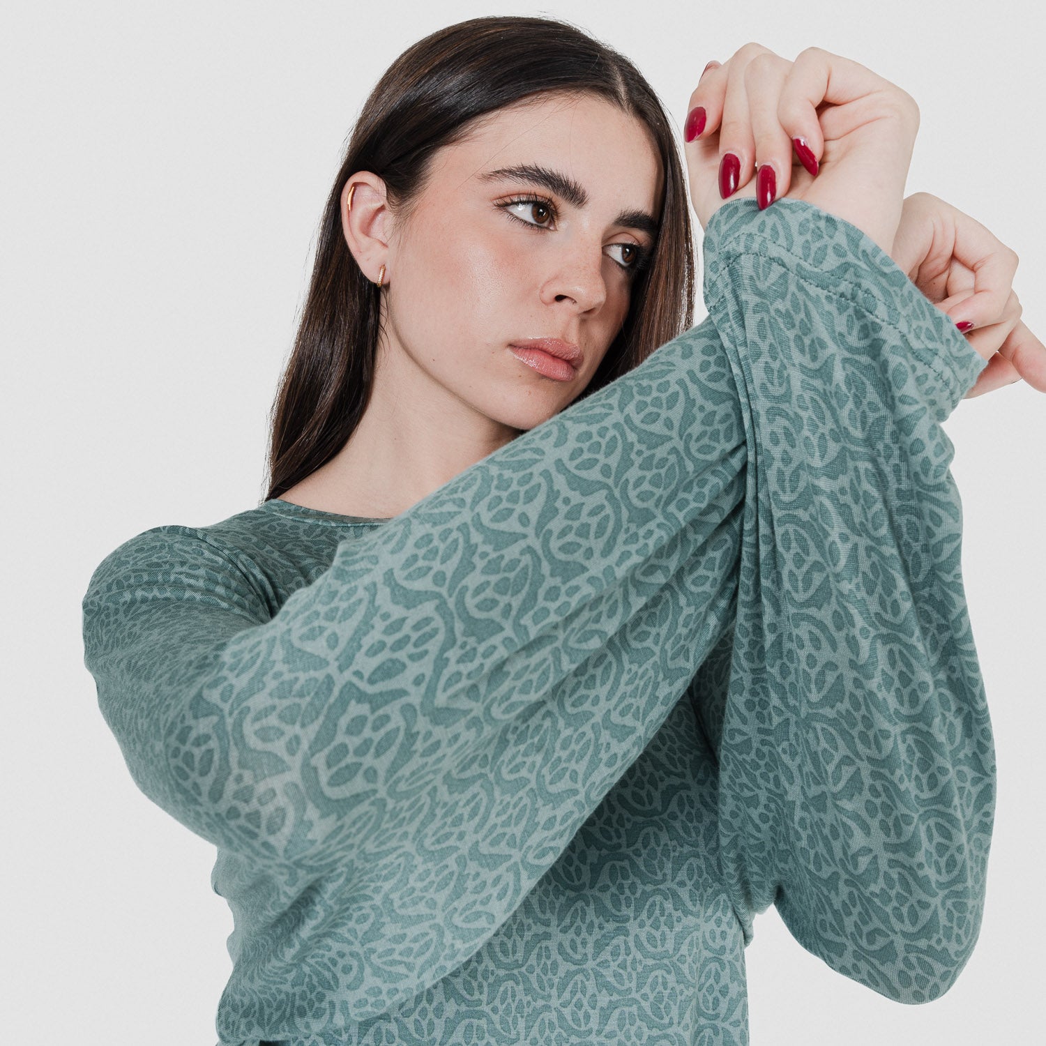 Pijama largo viscosa mujer Virgo Verde Agua