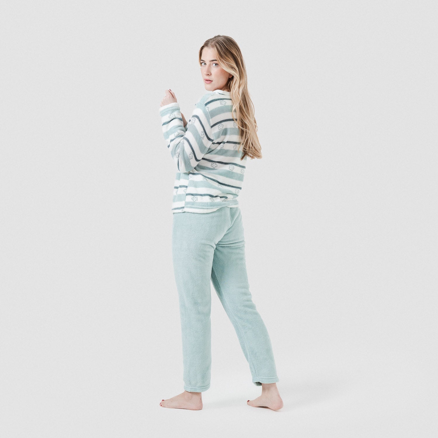 Pijama Coral Mujer Raya Wilma Verde Tiffany