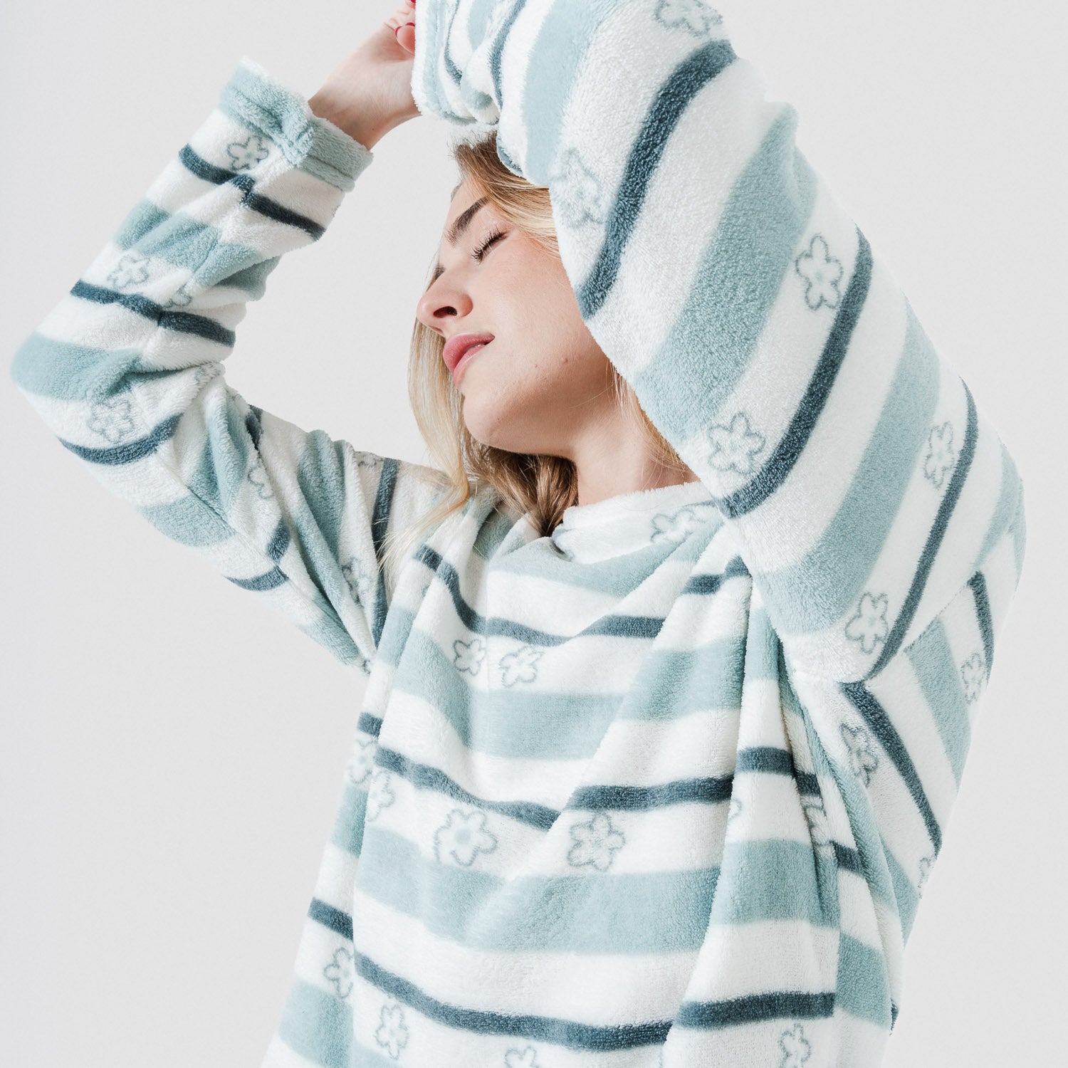 Pijama Coral Mujer Raya Wilma Verde Tiffany