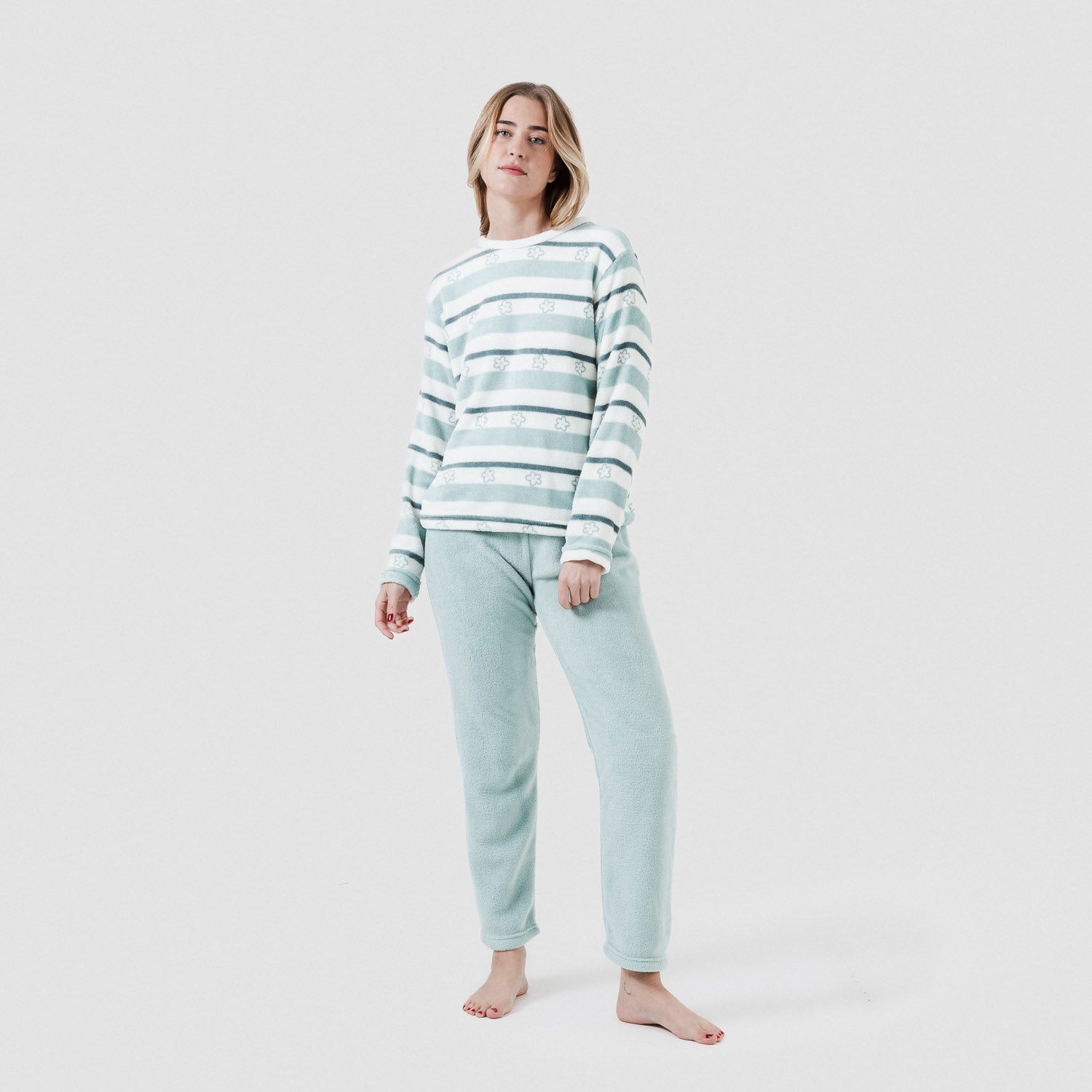 Pijama Coral Mujer Raya Wilma Verde Tiffany
