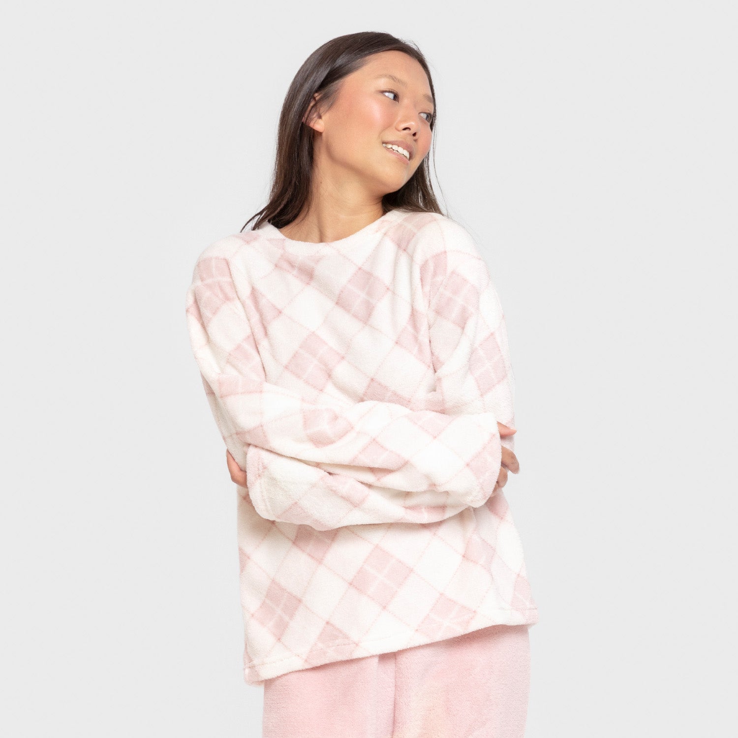 Pijama coral Cuadro Guima rosa