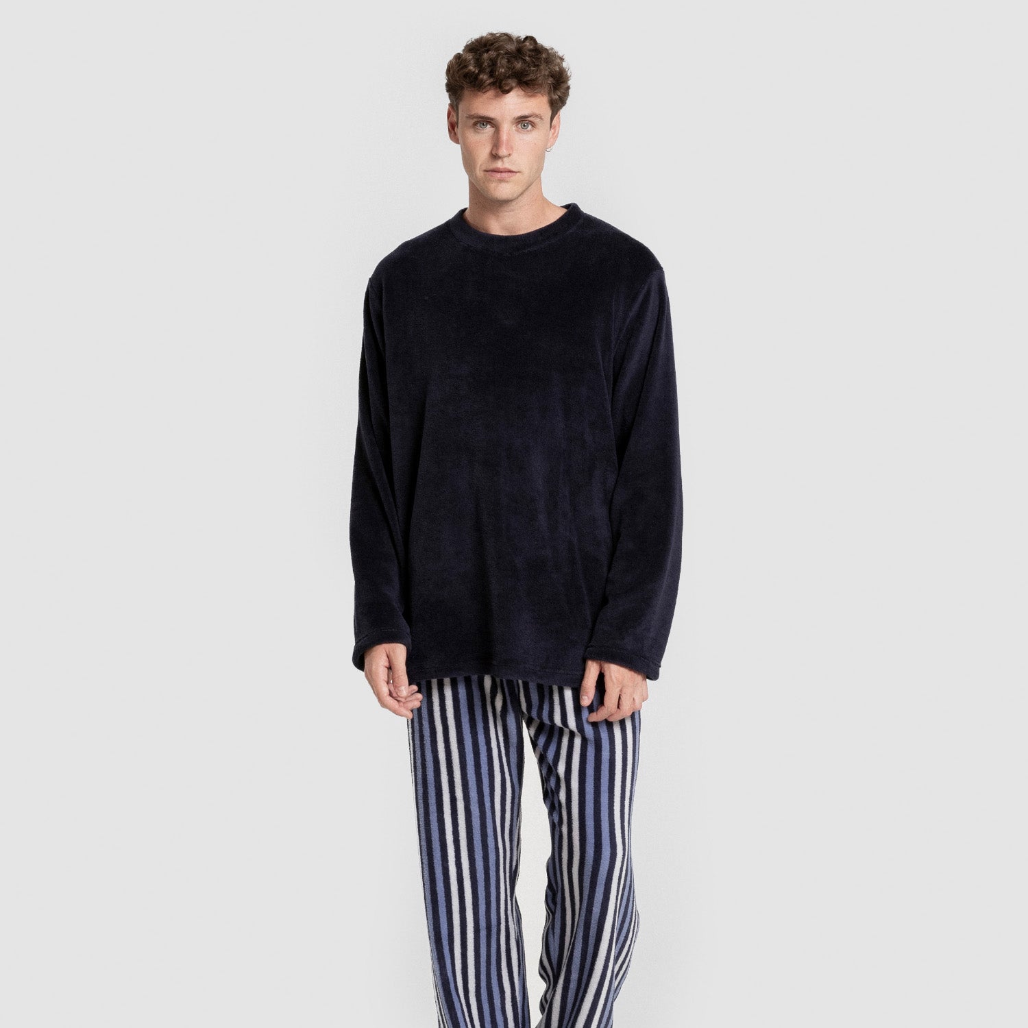 Pijama coral hombre Raya Vinicius azul marino