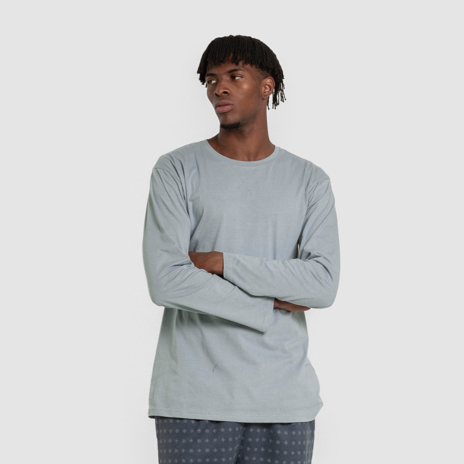 Pijama hombre franela Loui verde azulado