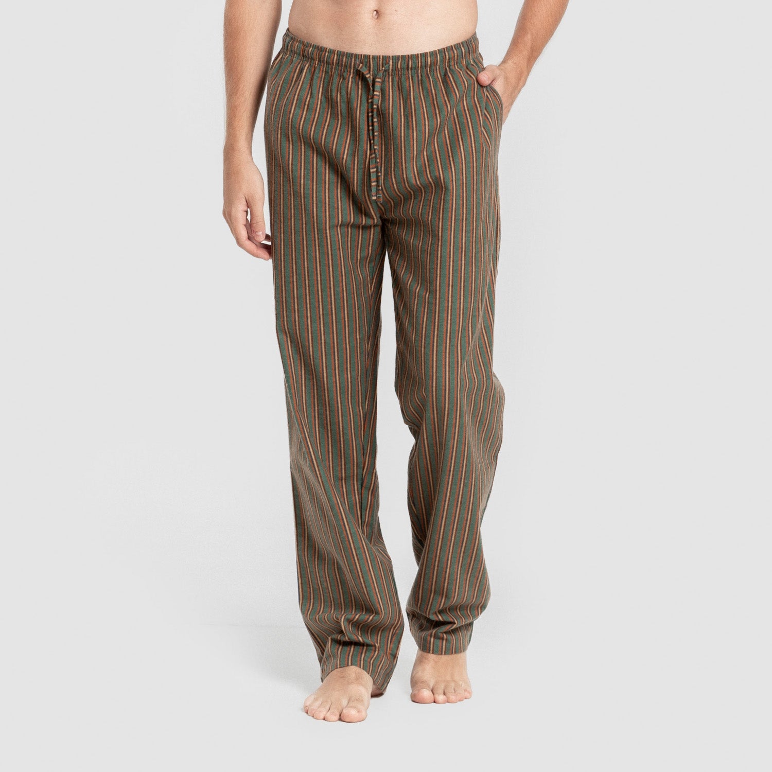 Pijama hombre franela Raya Vermont verde