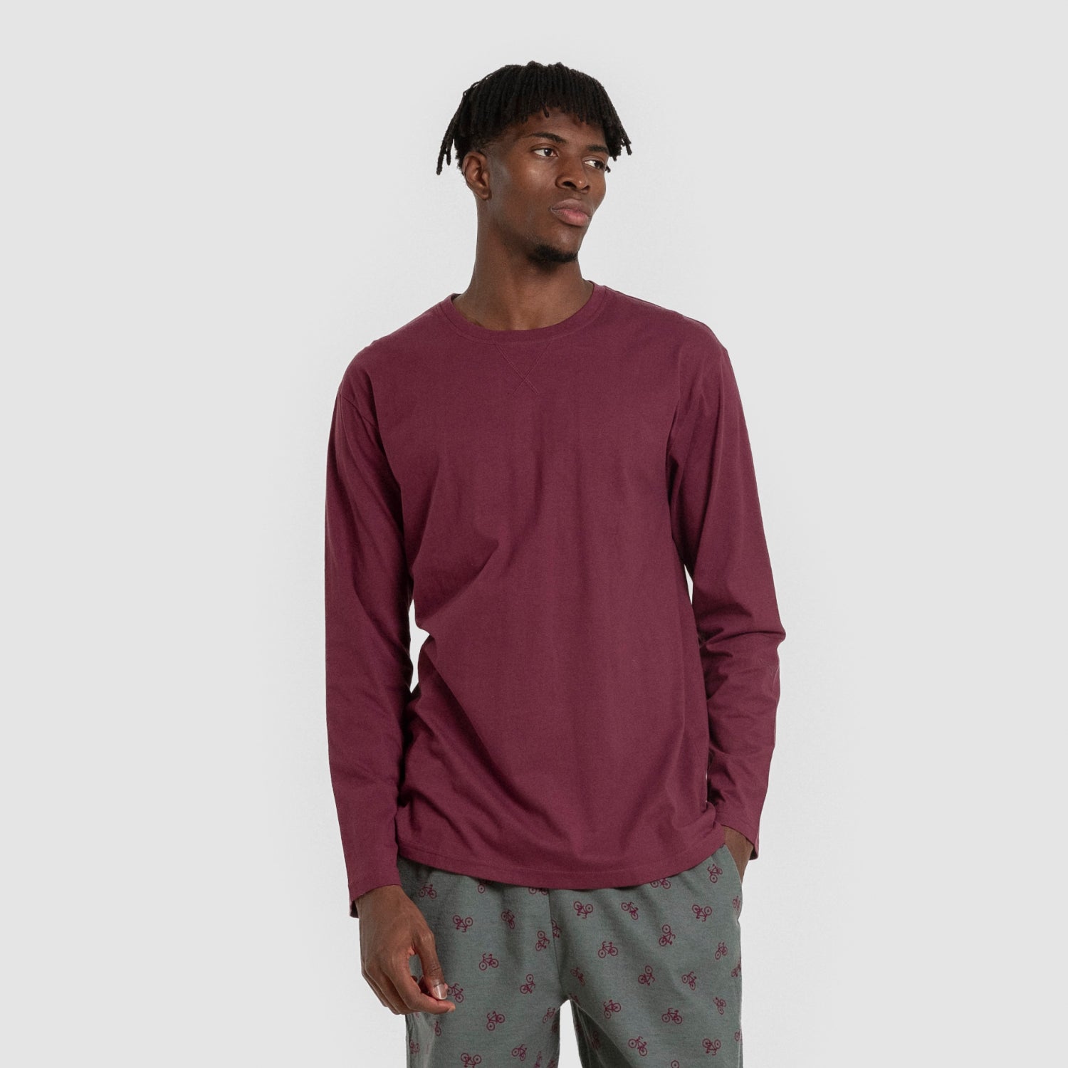 Pijama hombre franela Sierpes burdeos