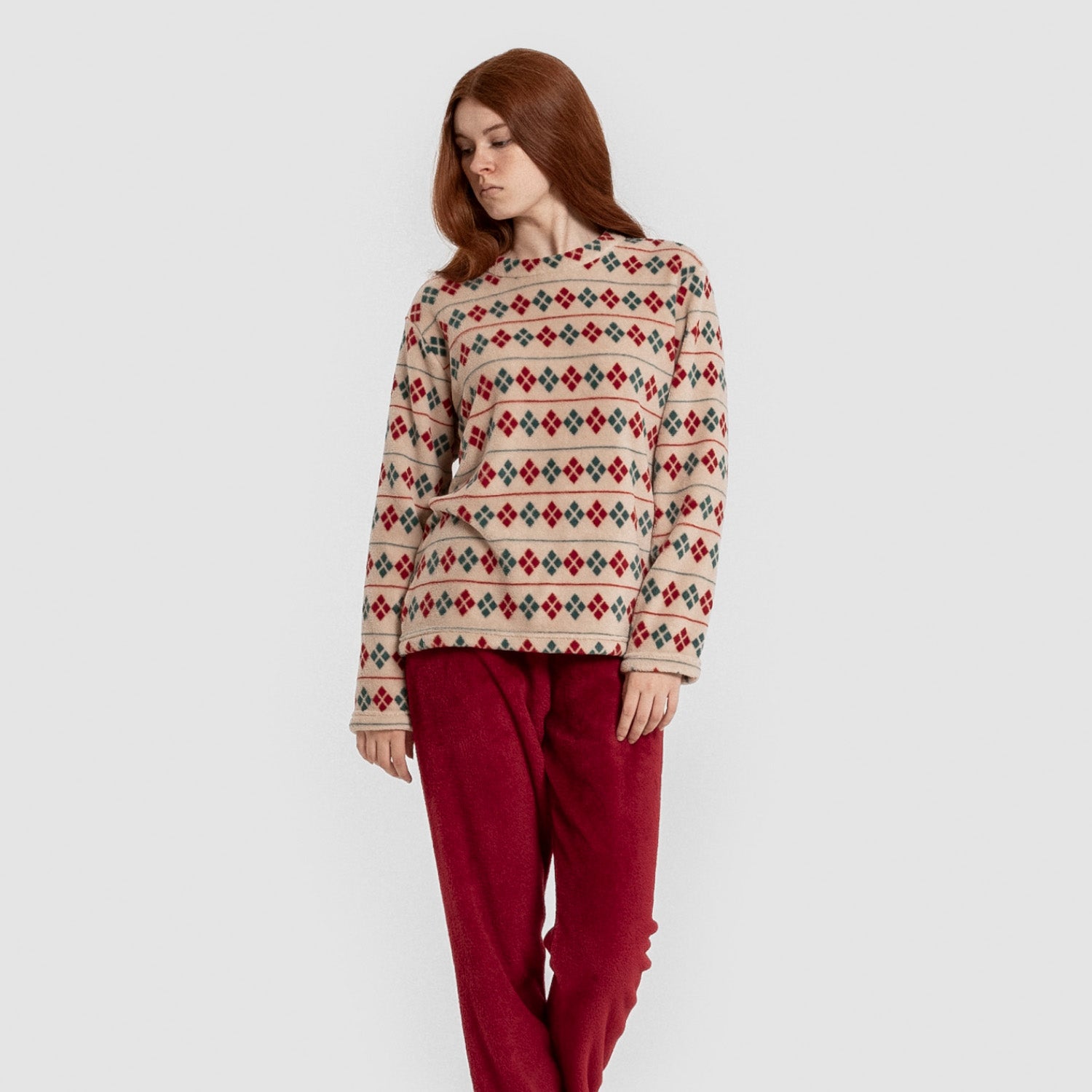 Pijama coral mujer Casimira burdeos