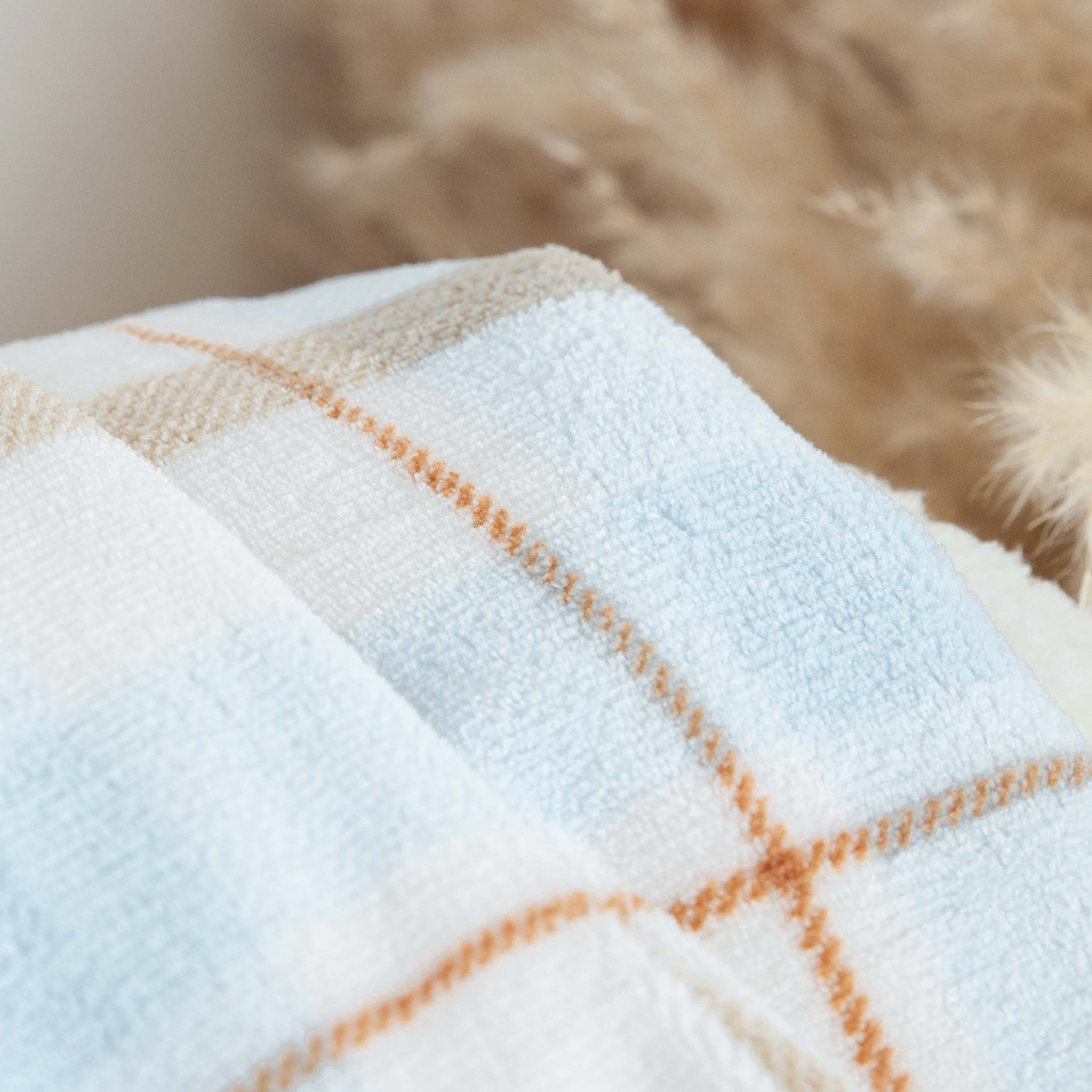 Manta sherpa Cuadro Noric celeste