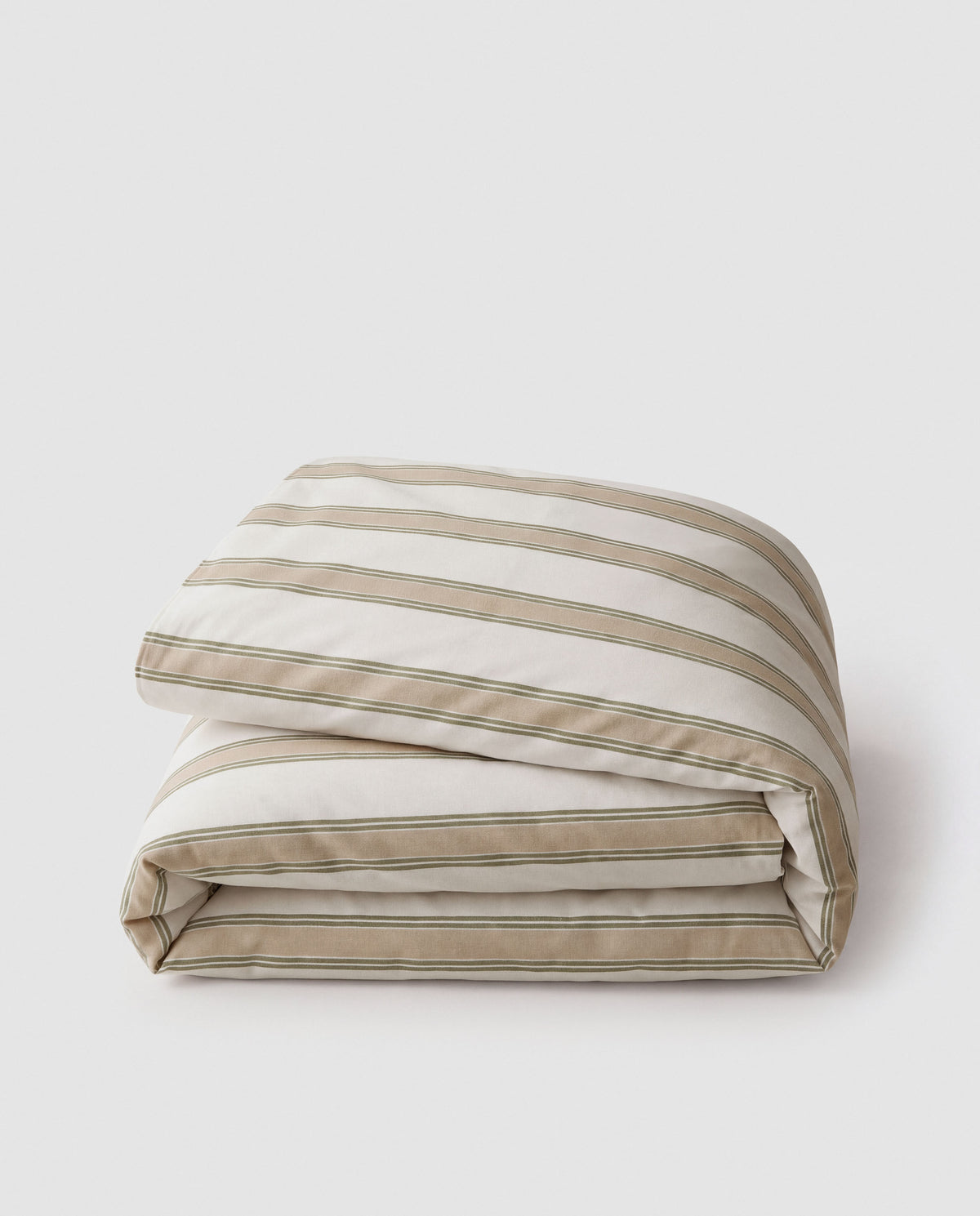 Raya Sitges cotton duvet cover, dry green - taupe