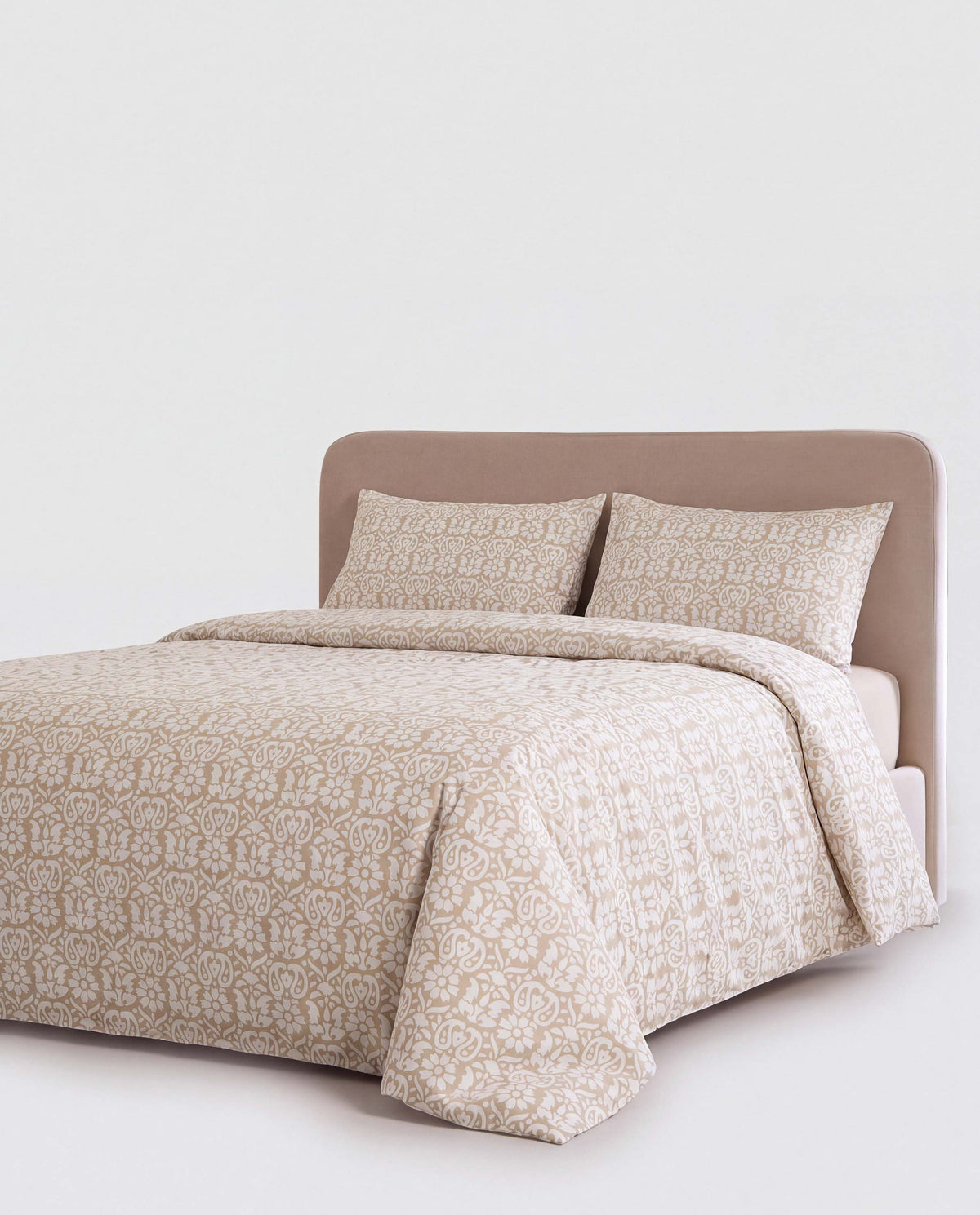 Matilde taupe cotton duvet cover