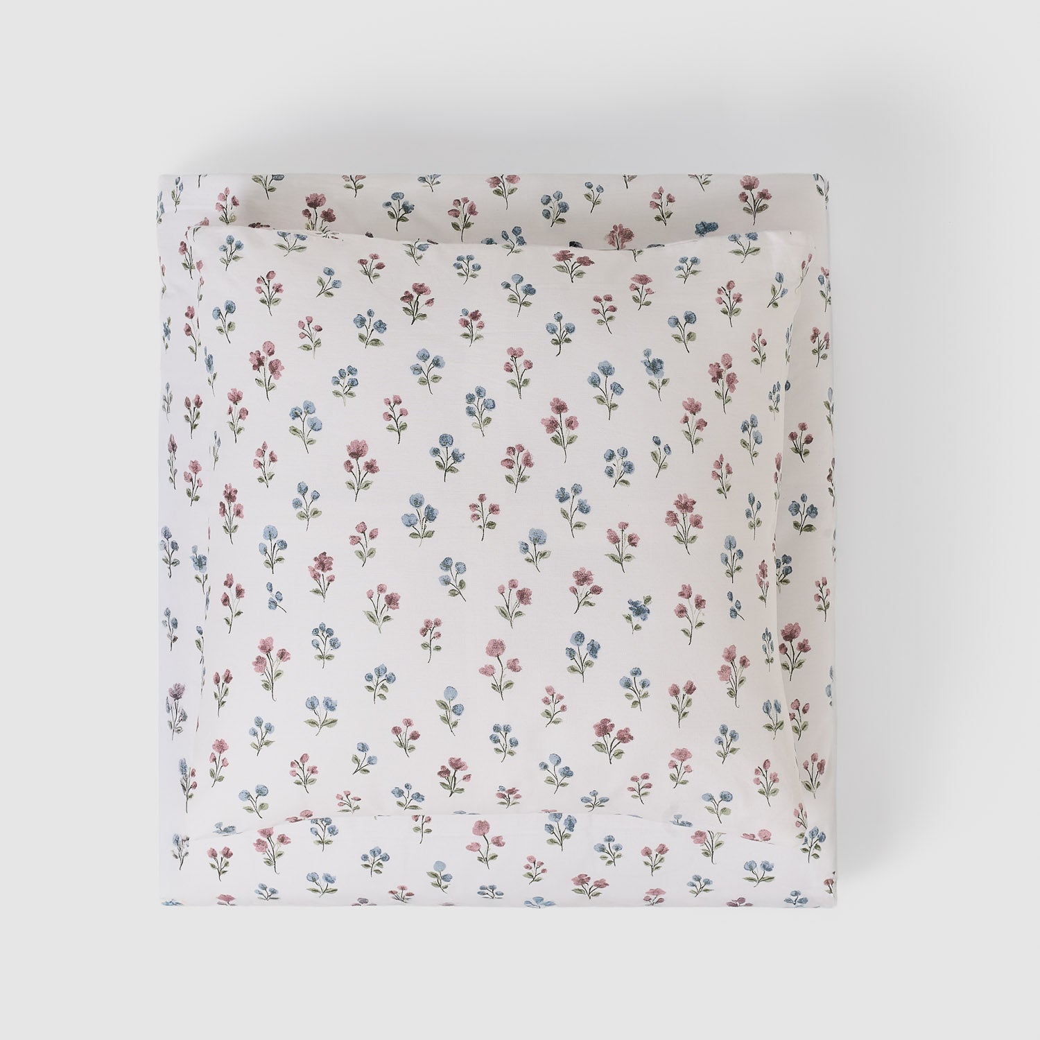 Funda nórdica de algodón jazmín verde seco/burdeos