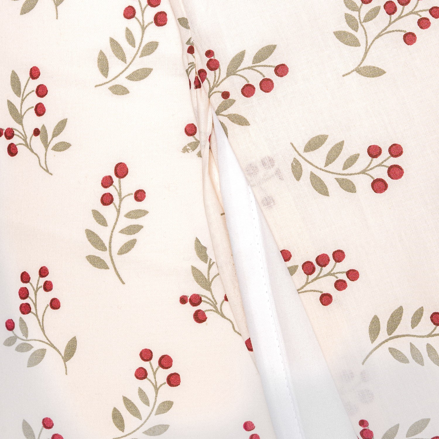 Funda nórdica algodón Acebo verde seco - burdeos