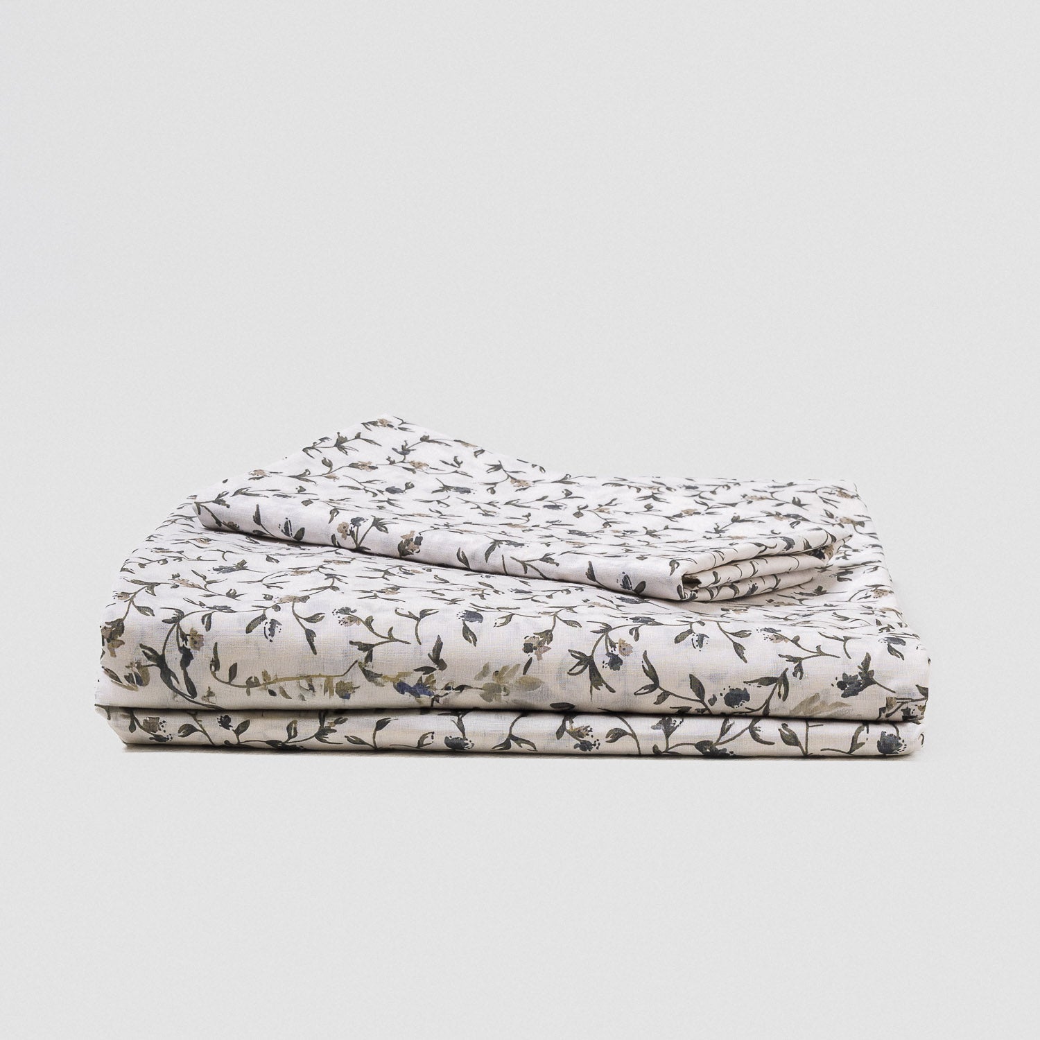 Jogo de lençóis algodão Triana Verde Seco – Azul Keike – Topo