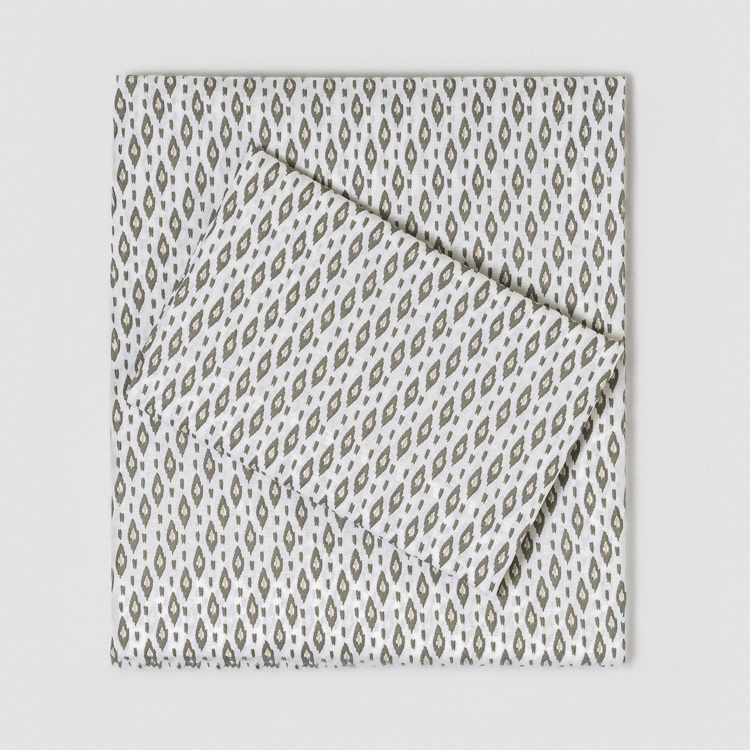 Juego de sábanas algodón Nerdana verde seco - topo