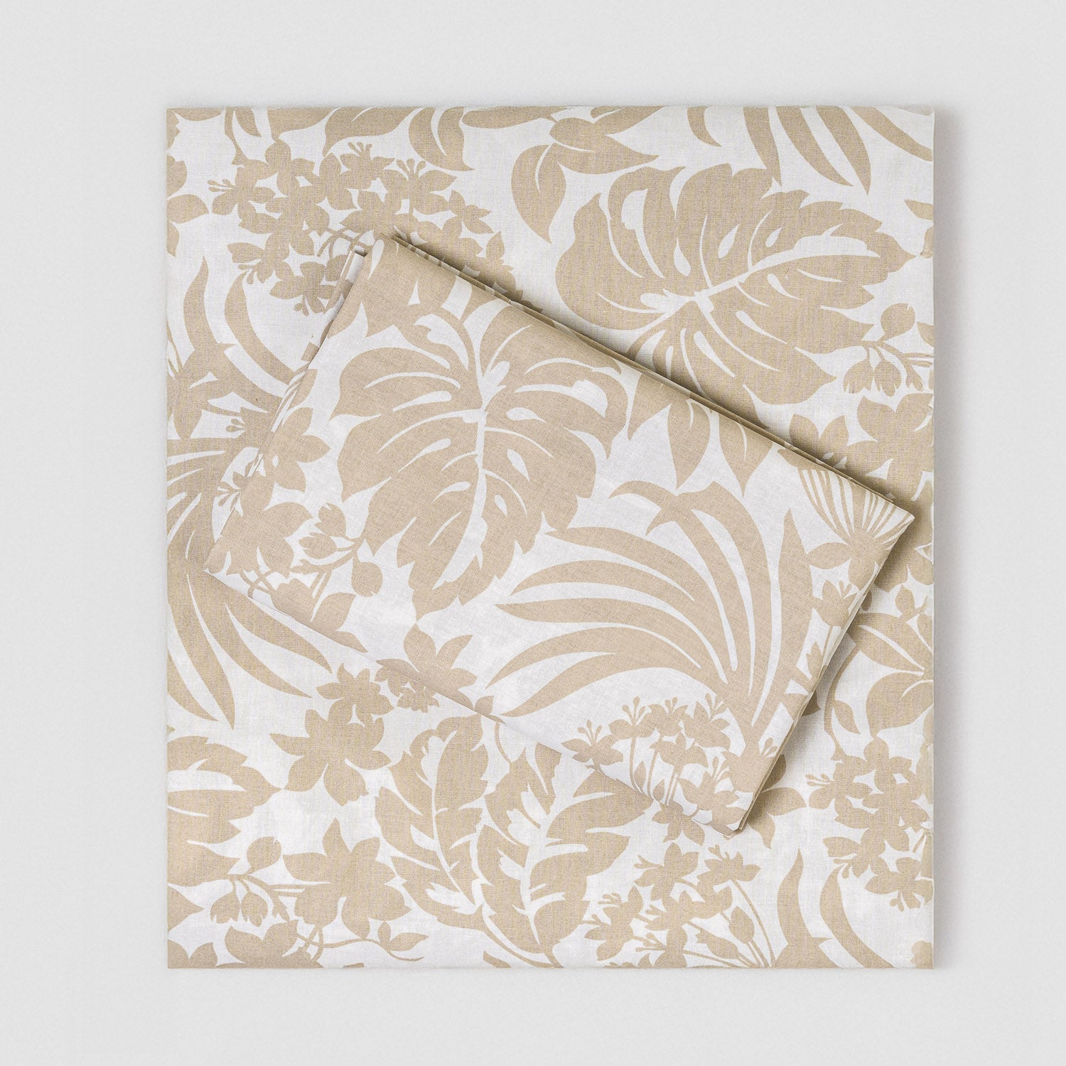 Juego de sábanas algodón Tulipan topo